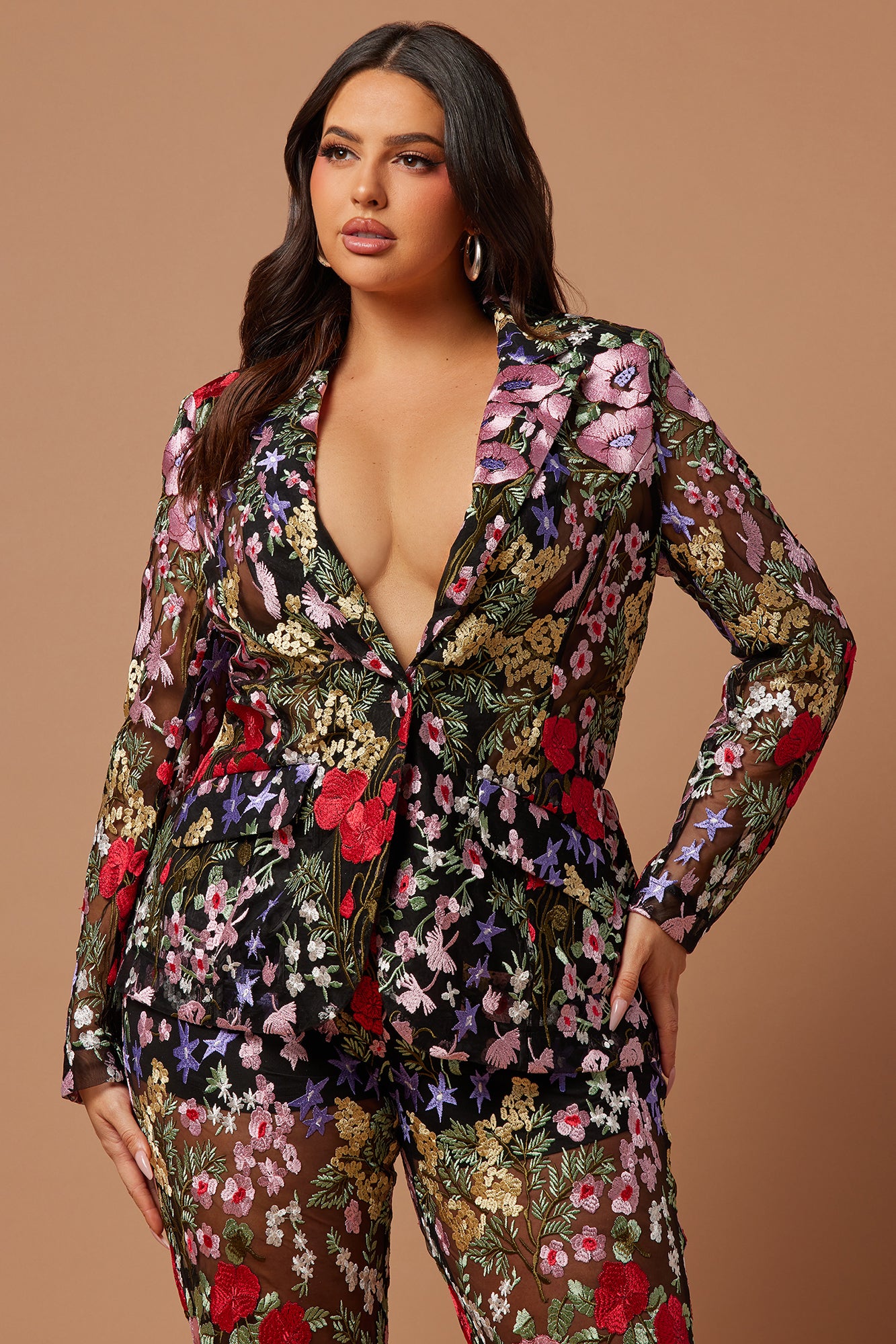 Erin Embroidered Blazer - Black/combo - Image 5