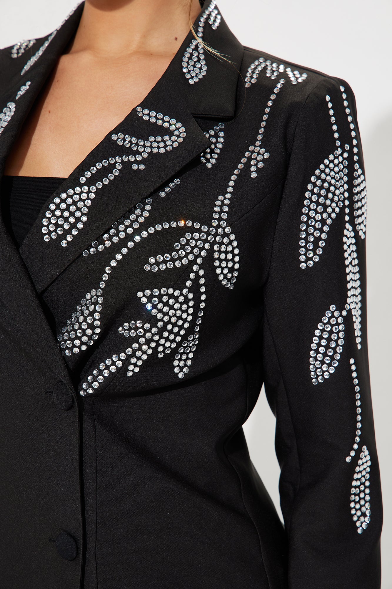 Stand Out Rhinestone Blazer - Black - Image 4