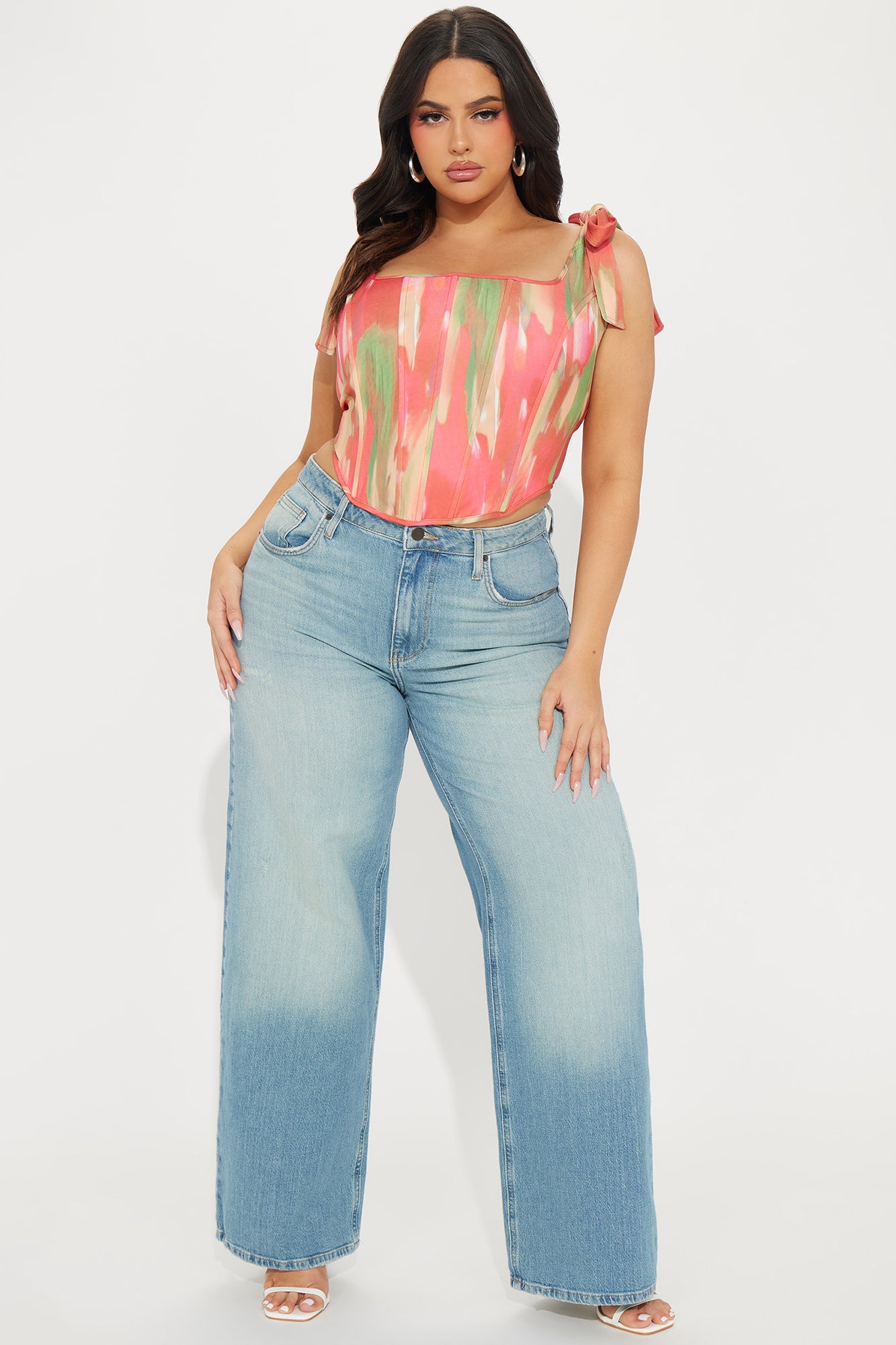 Summer Sunset Corset Top - Orange/combo - Image 5