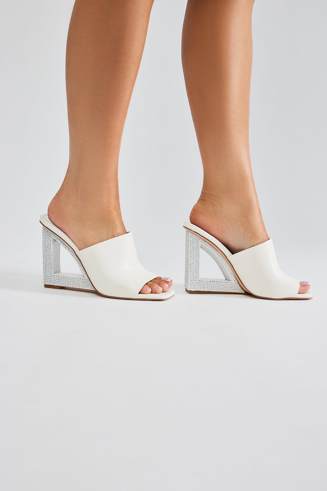 Playing It Smart Embellished Wedges - White - Image 4