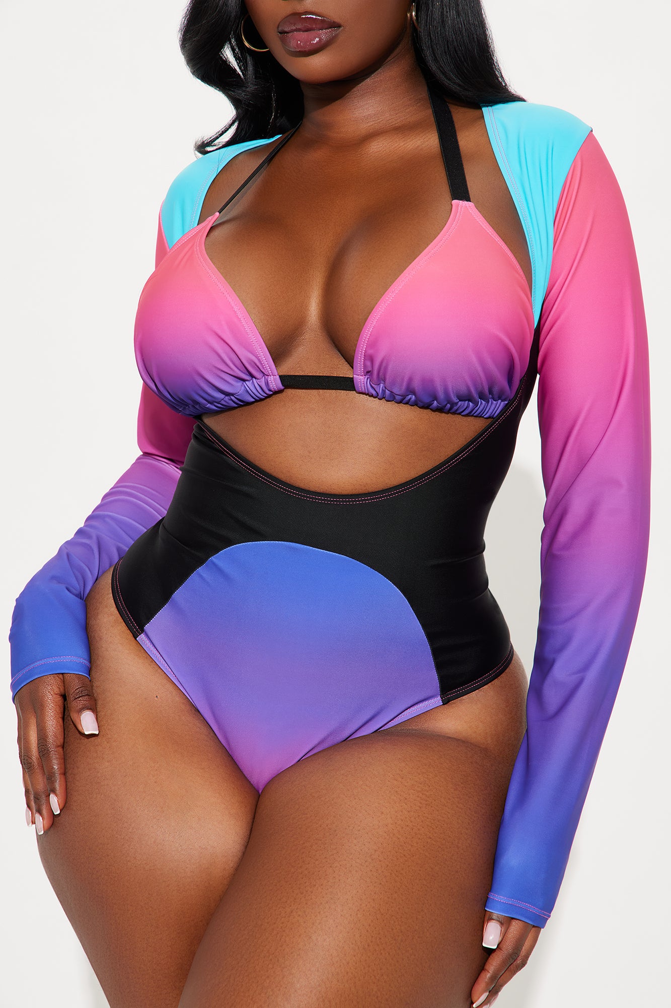 Ariah Long Sleeve 2 Piece Swimsuit - Purple/combo - Image 5