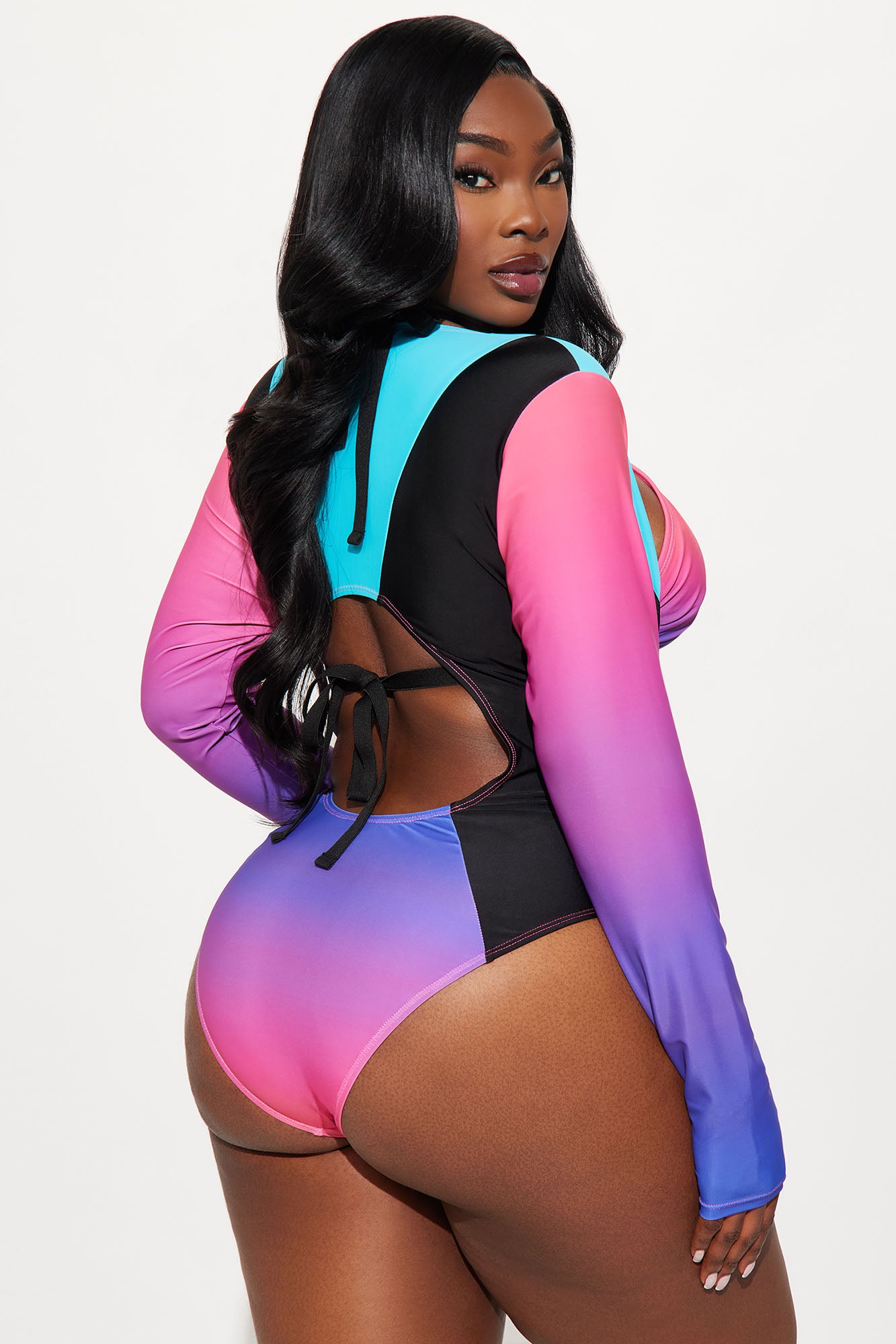 Ariah Long Sleeve 2 Piece Swimsuit - Purple/combo - Image 6