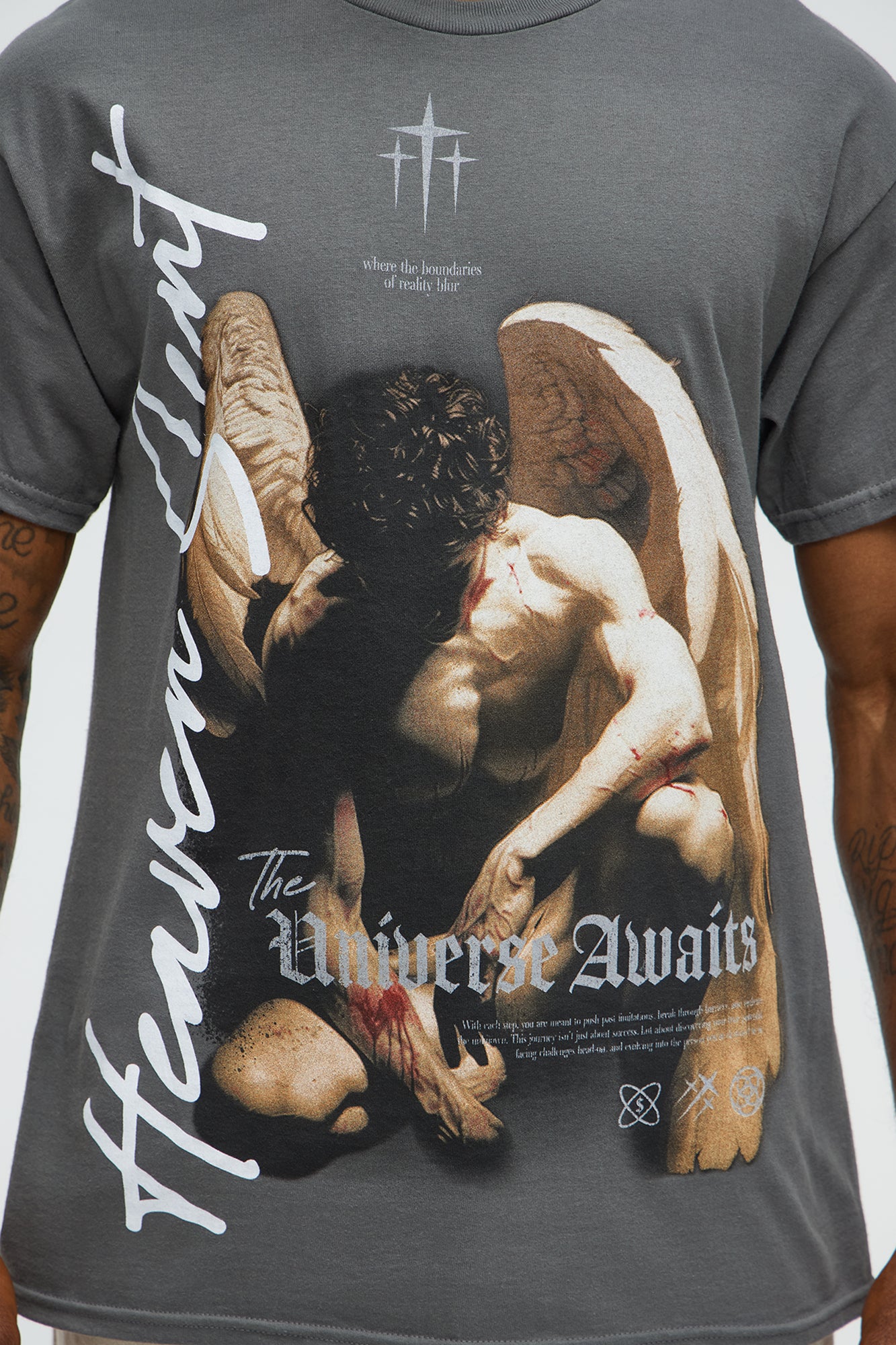 The Universe Awaits Short Sleeve Tee - Charcoal - Image 3