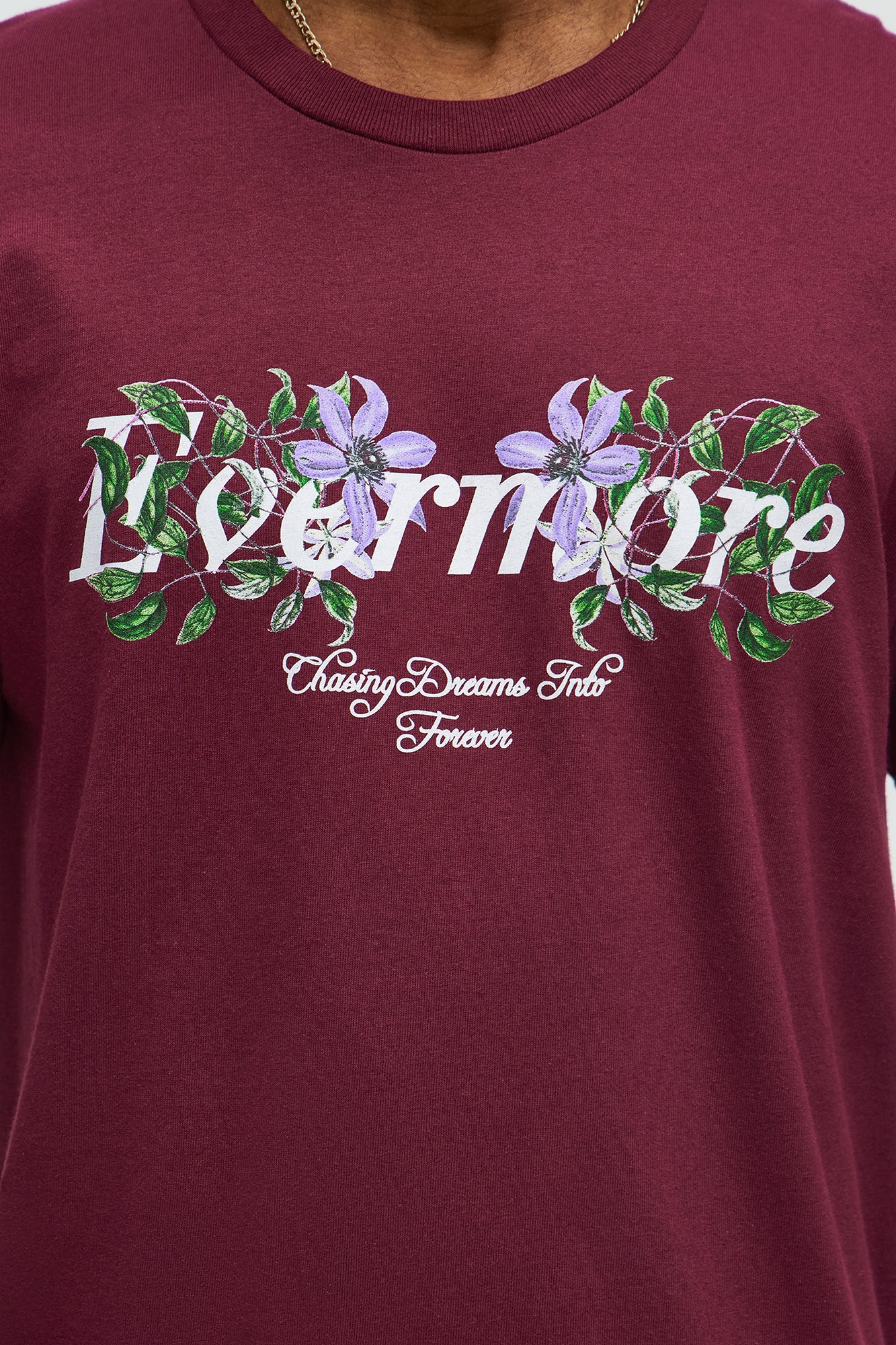 Evermore Short Sleeve Tee - Burgundy - Image 3