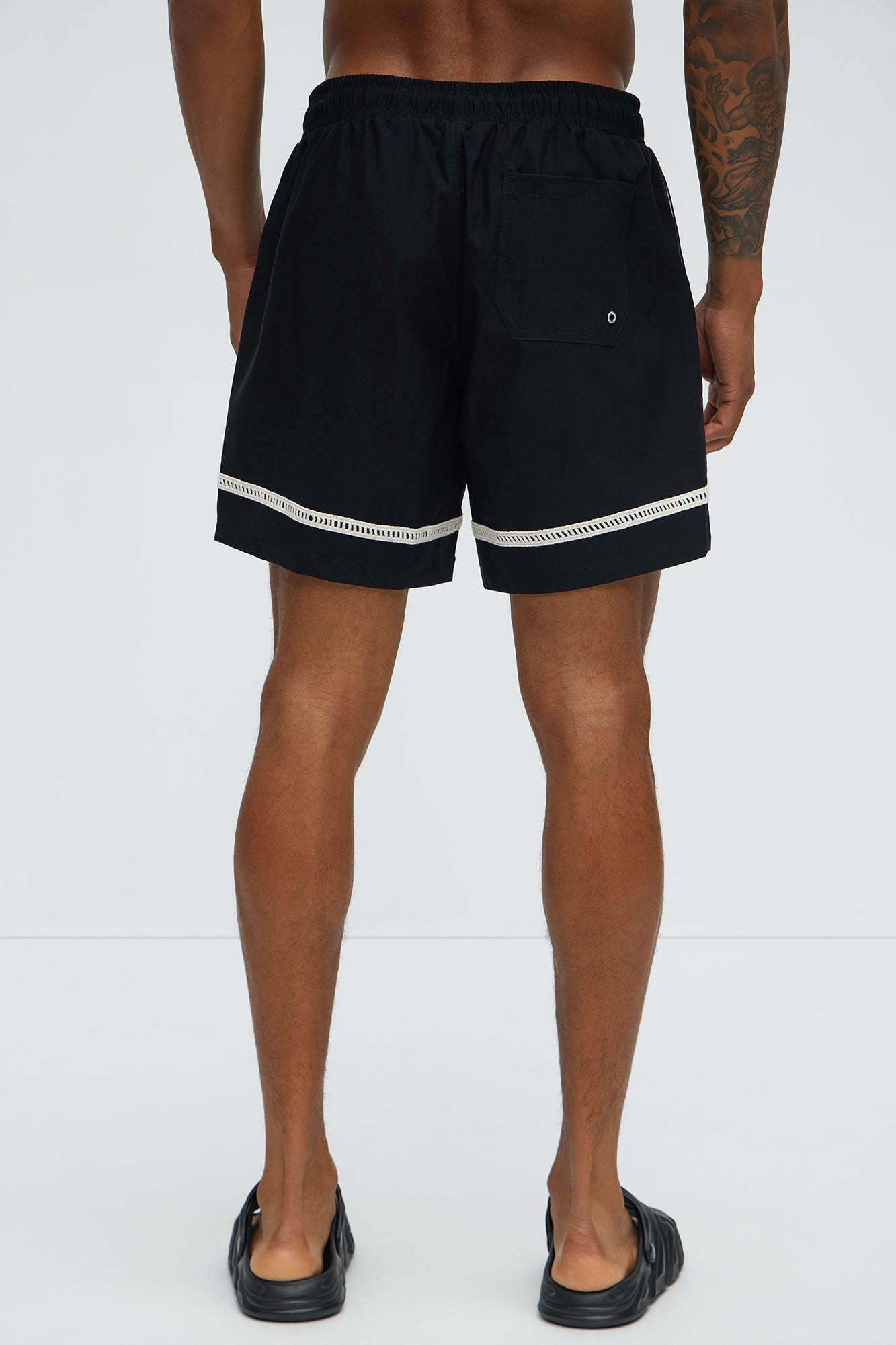 Coastal Applique Swim Classic Trunk - Black - Image 3