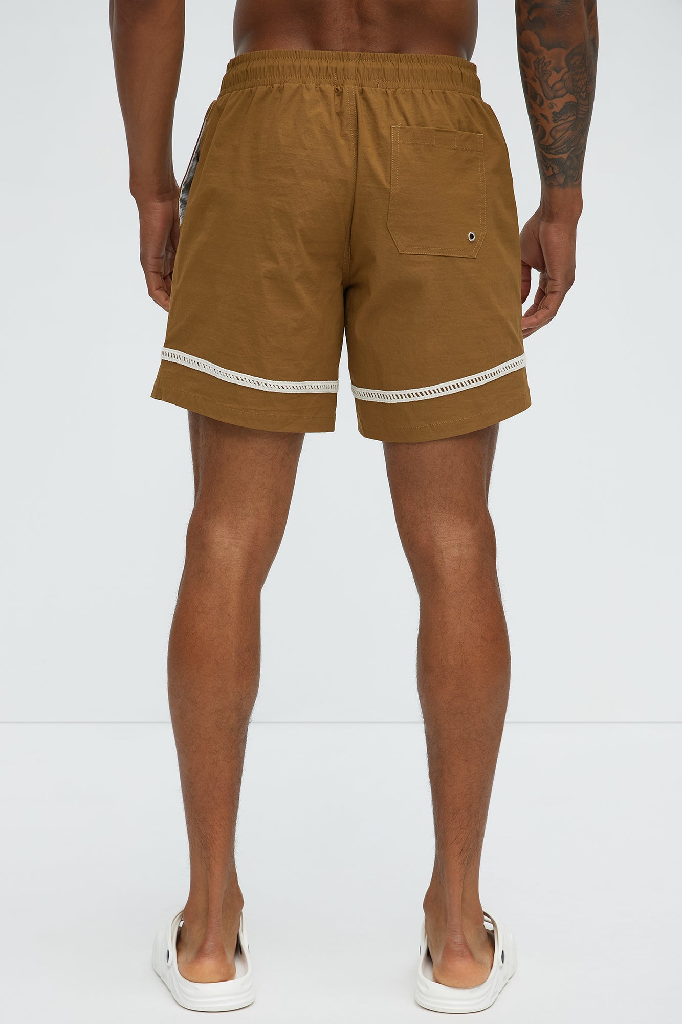 Coastal Applique Swim Classic Trunk - Brown - Image 3