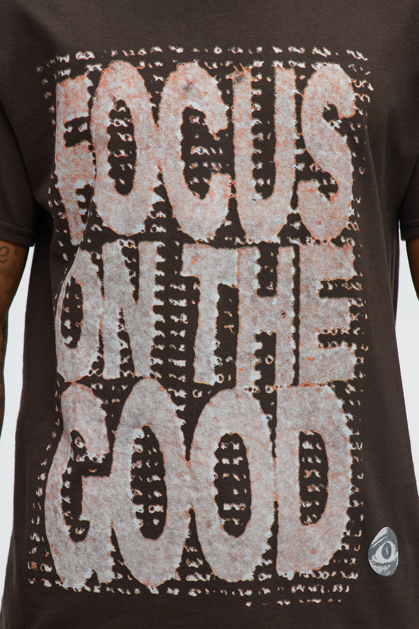 Focus On The Good Short Sleeve Tee - Chocolate - Image 3
