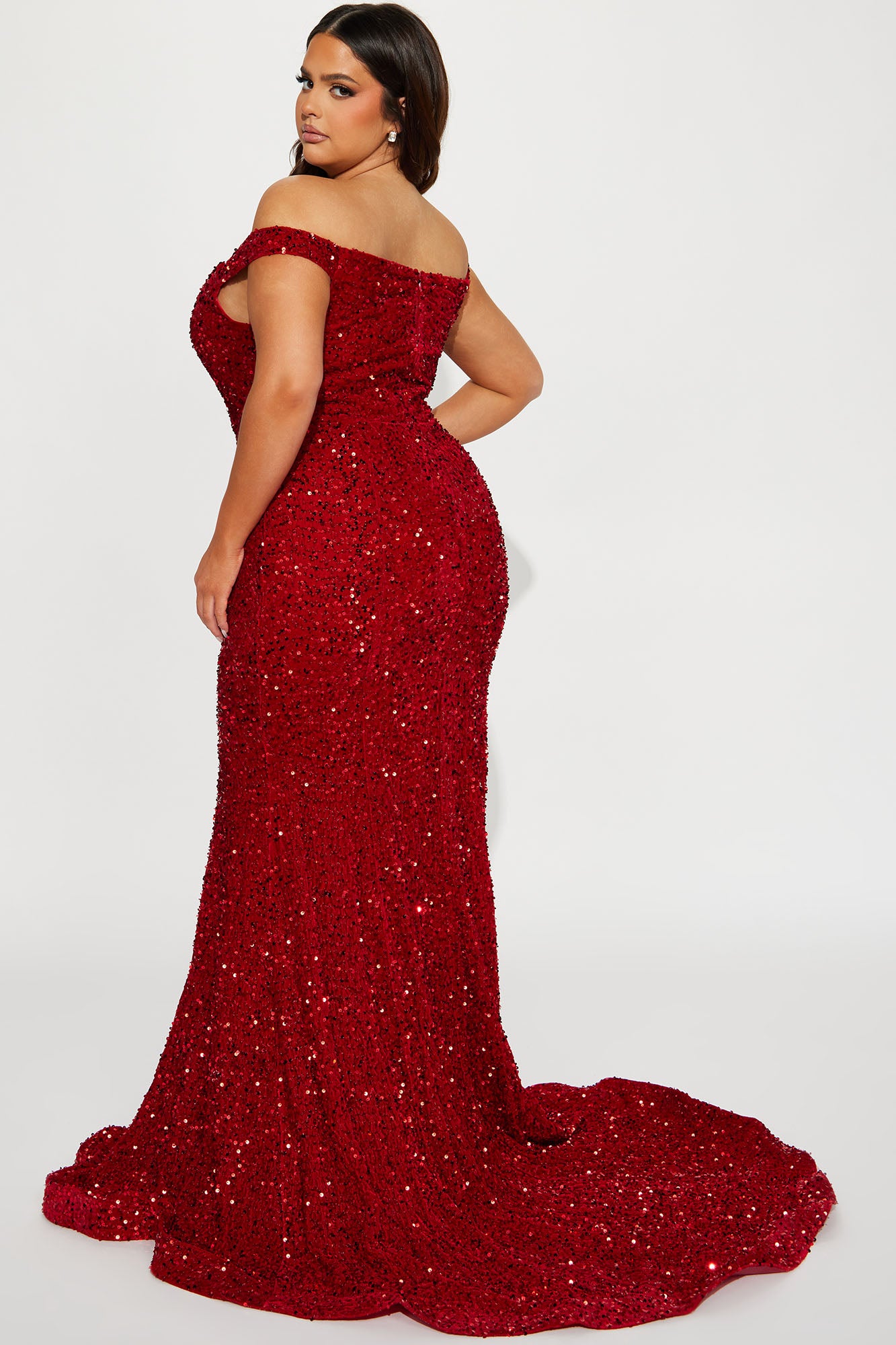 Alora Sequin Maxi Gown - Red - Image 6