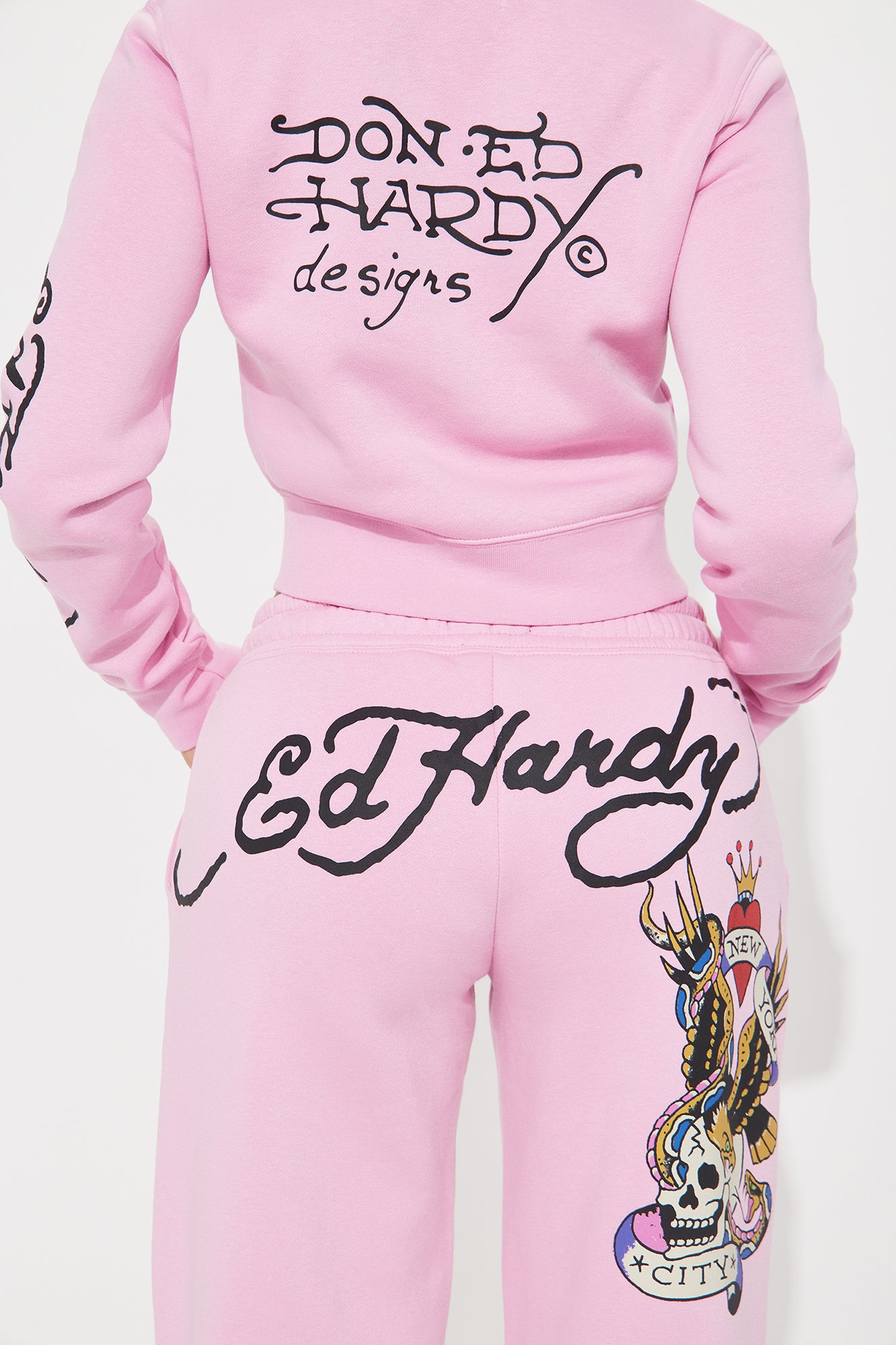 Ed Hardy Flying Skull Pant Set - Pink - Image 4