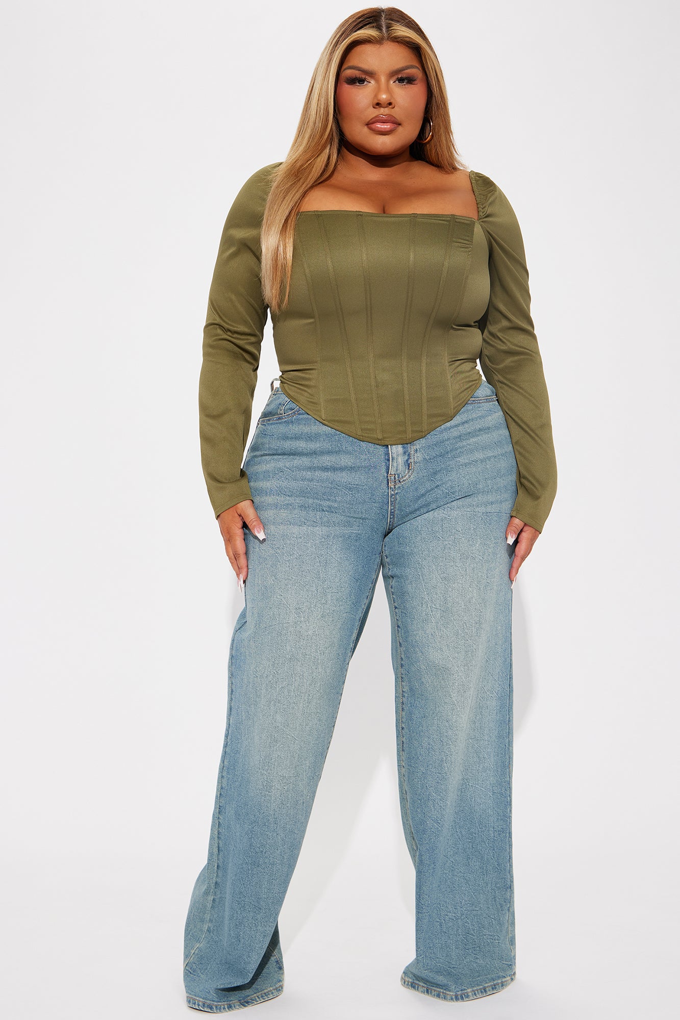 Florence Corset Top - Olive - Image 5