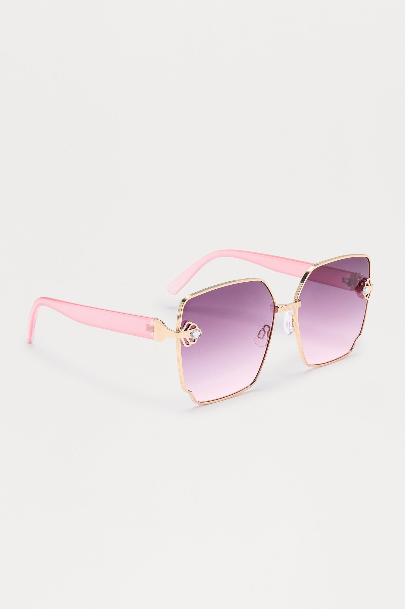 Tropical Haze Oversized Ombre Square Sunglasses - Pink - Image 4
