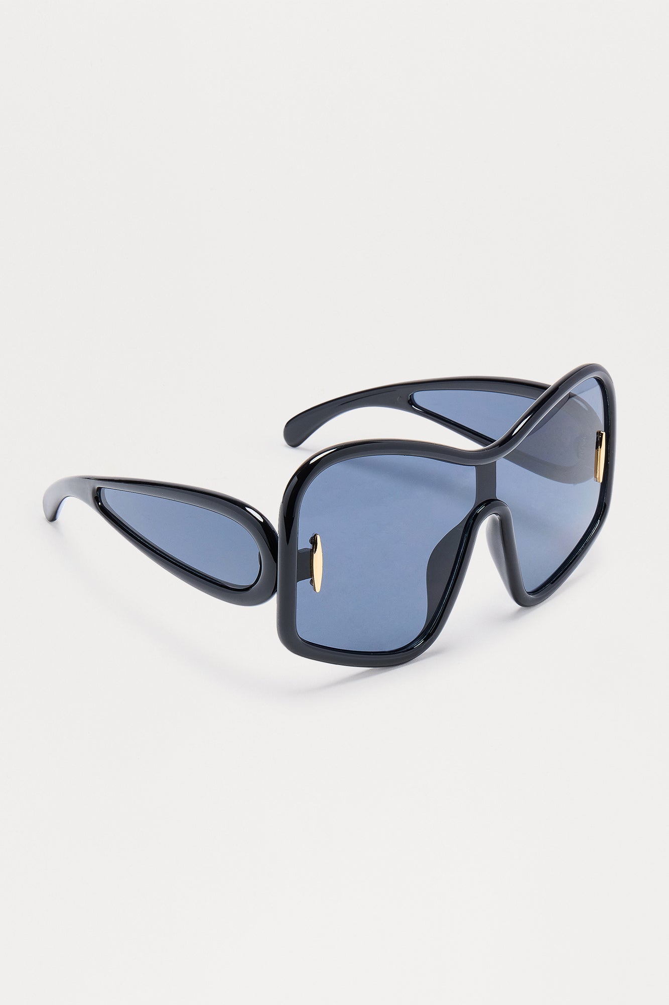 Patricia Oversized Shield Sunglasses  - Black - Image 4