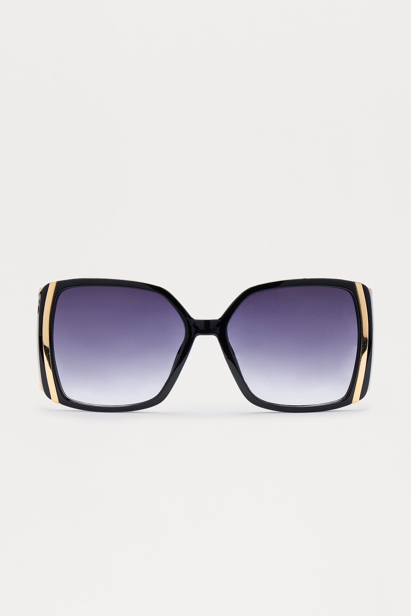 Brentwood Square Oversized Sunglasses - Gold/Black - Image 3
