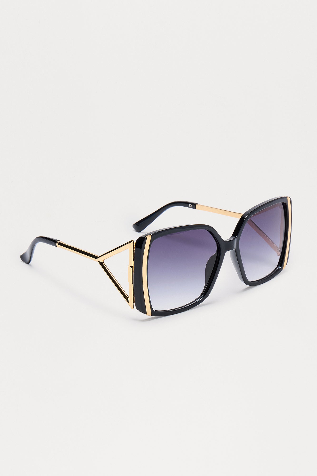 Brentwood Square Oversized Sunglasses - Gold/Black - Image 4