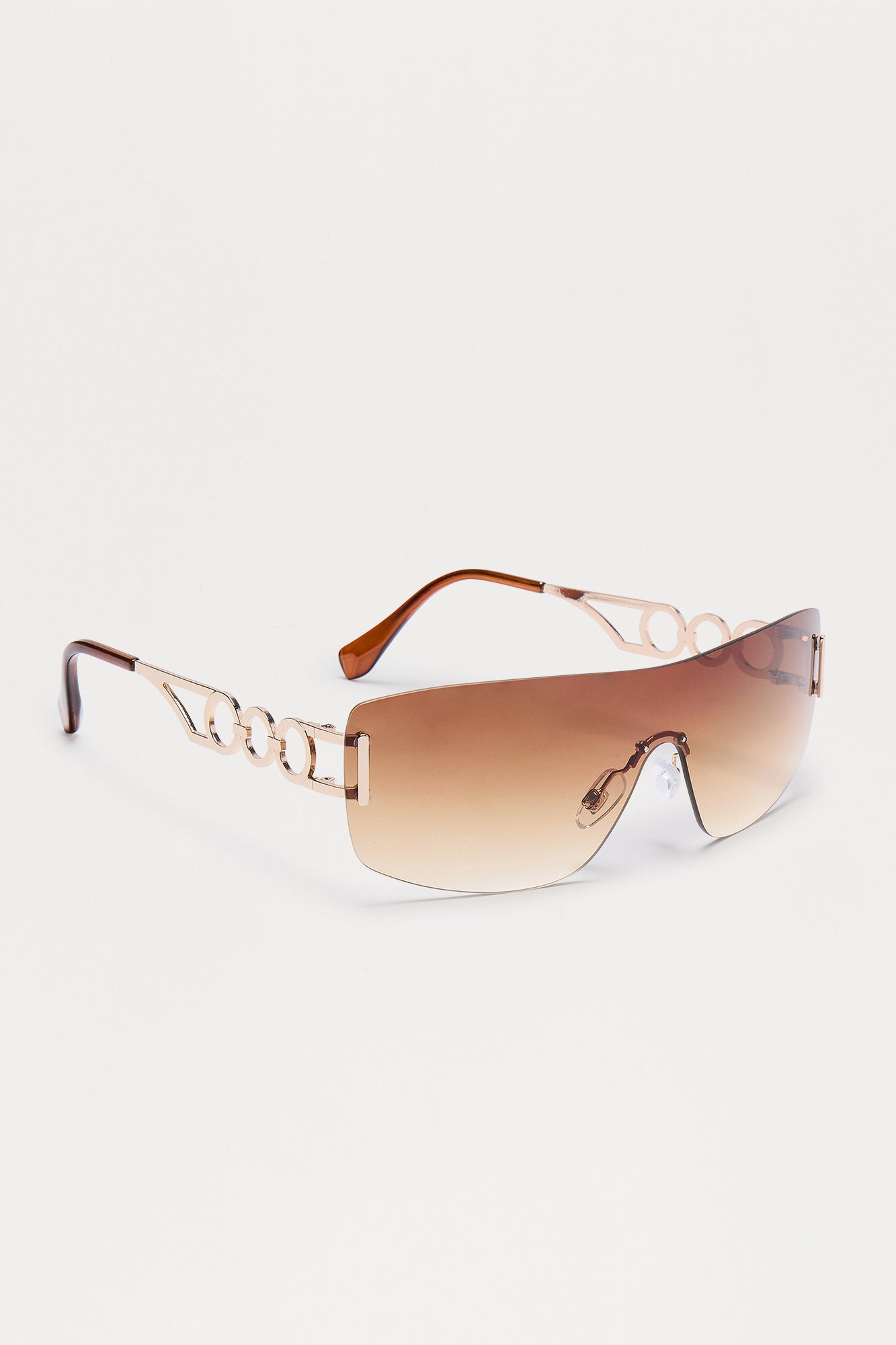 Brook Street Shield Sunglasses - Gold - Image 4