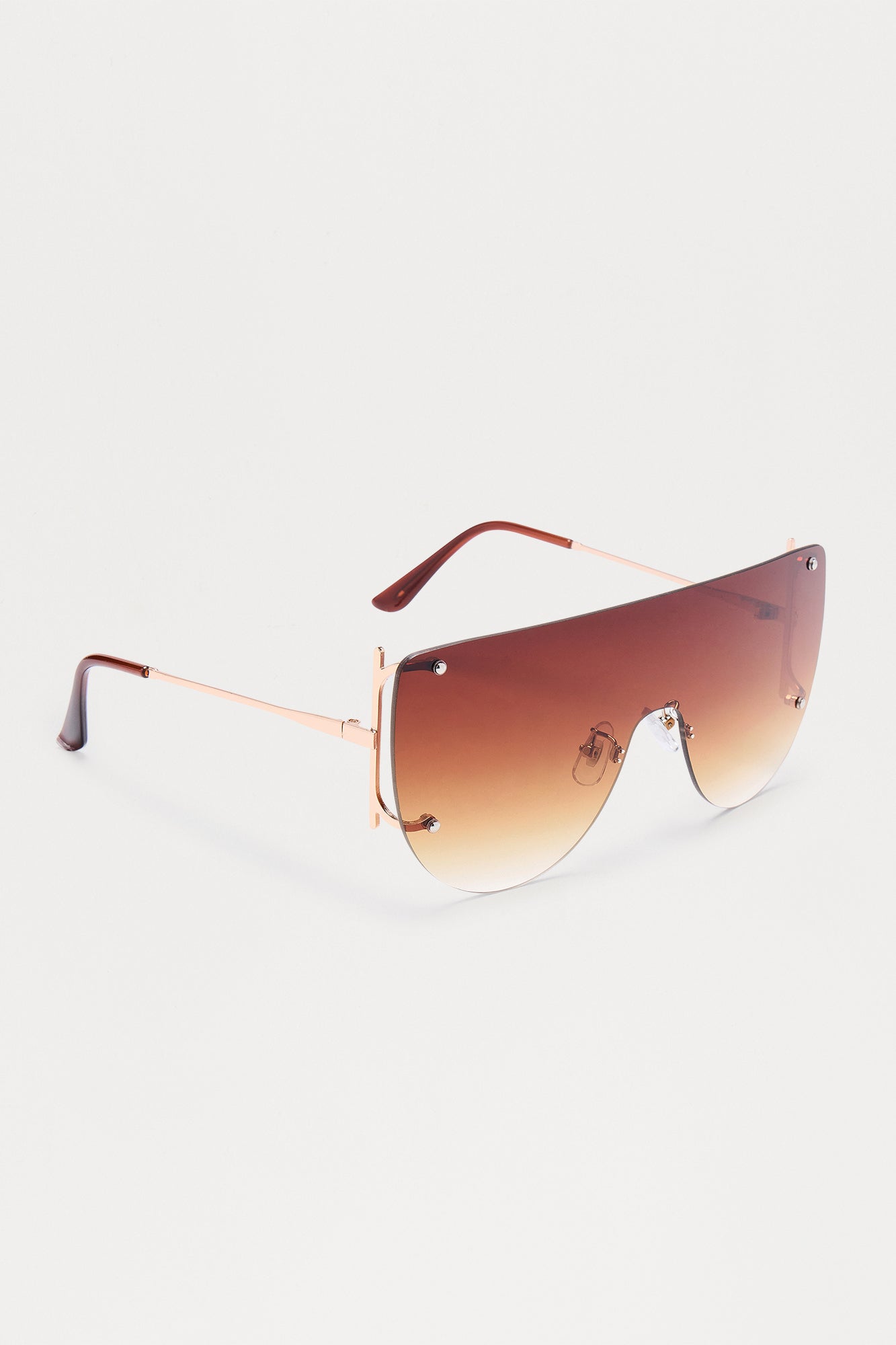 Different Time Zone Shield Sunglasses - Gold - Image 4