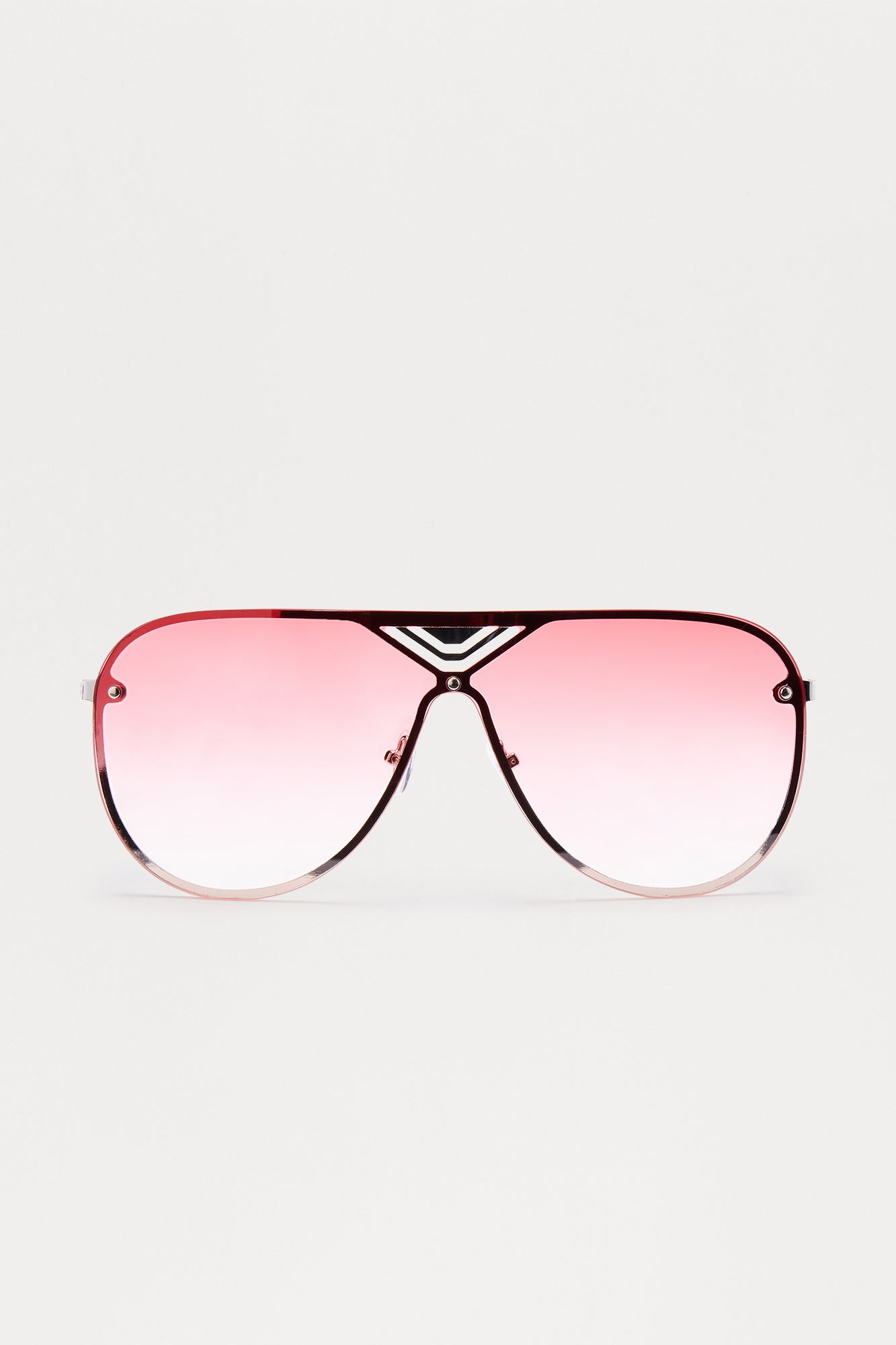 Clear View Rimless Shield Sunglasses - Silver - Image 3