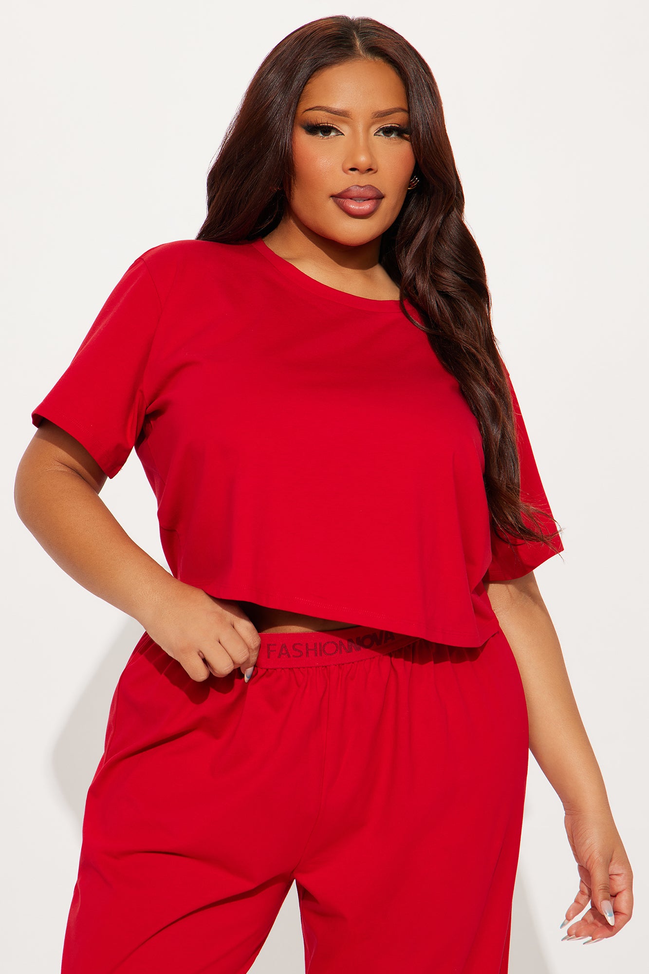 FN Mood PJ Pant Set - Red - Image 5