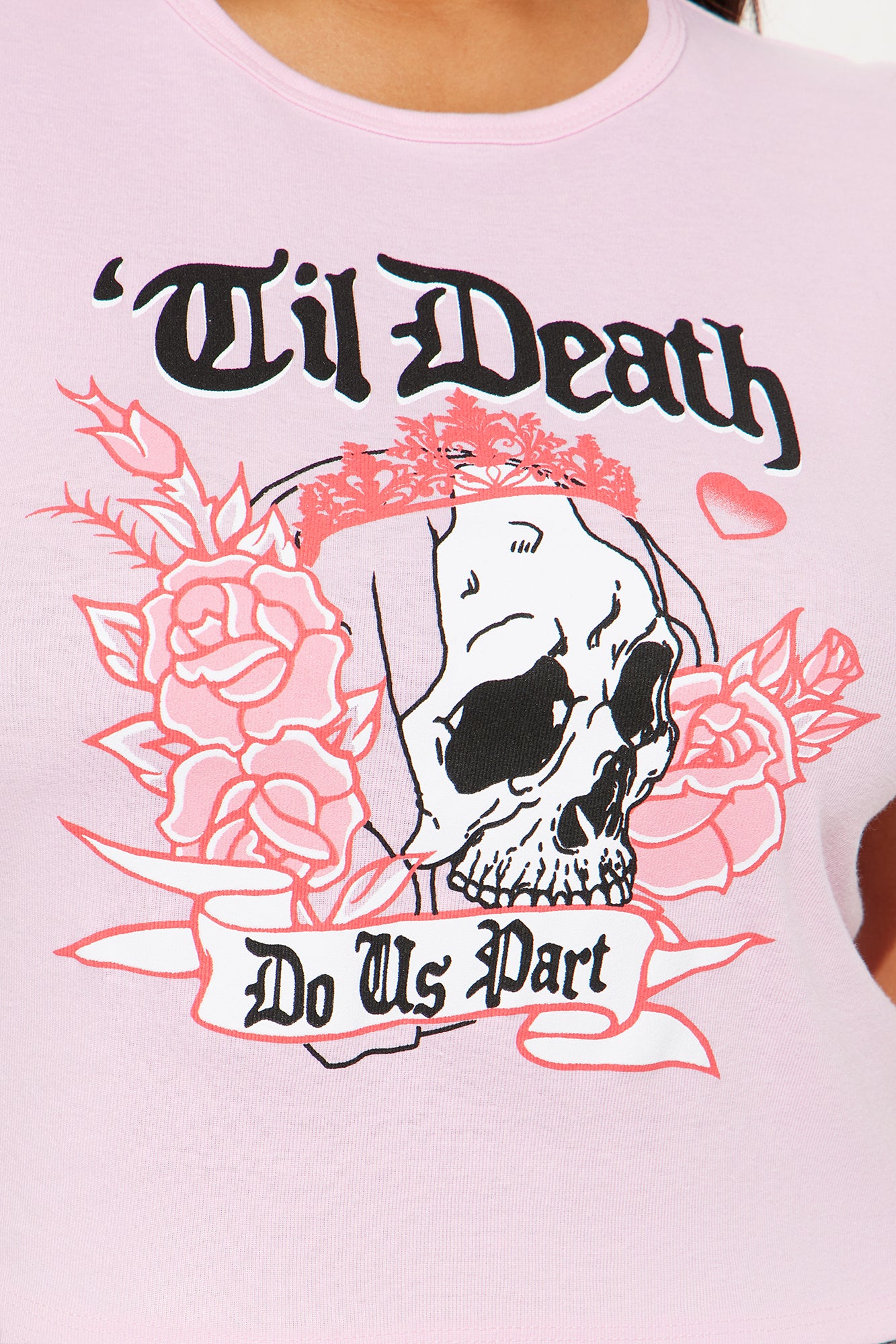 Till Death Baby Tee - Light Pink - Image 5