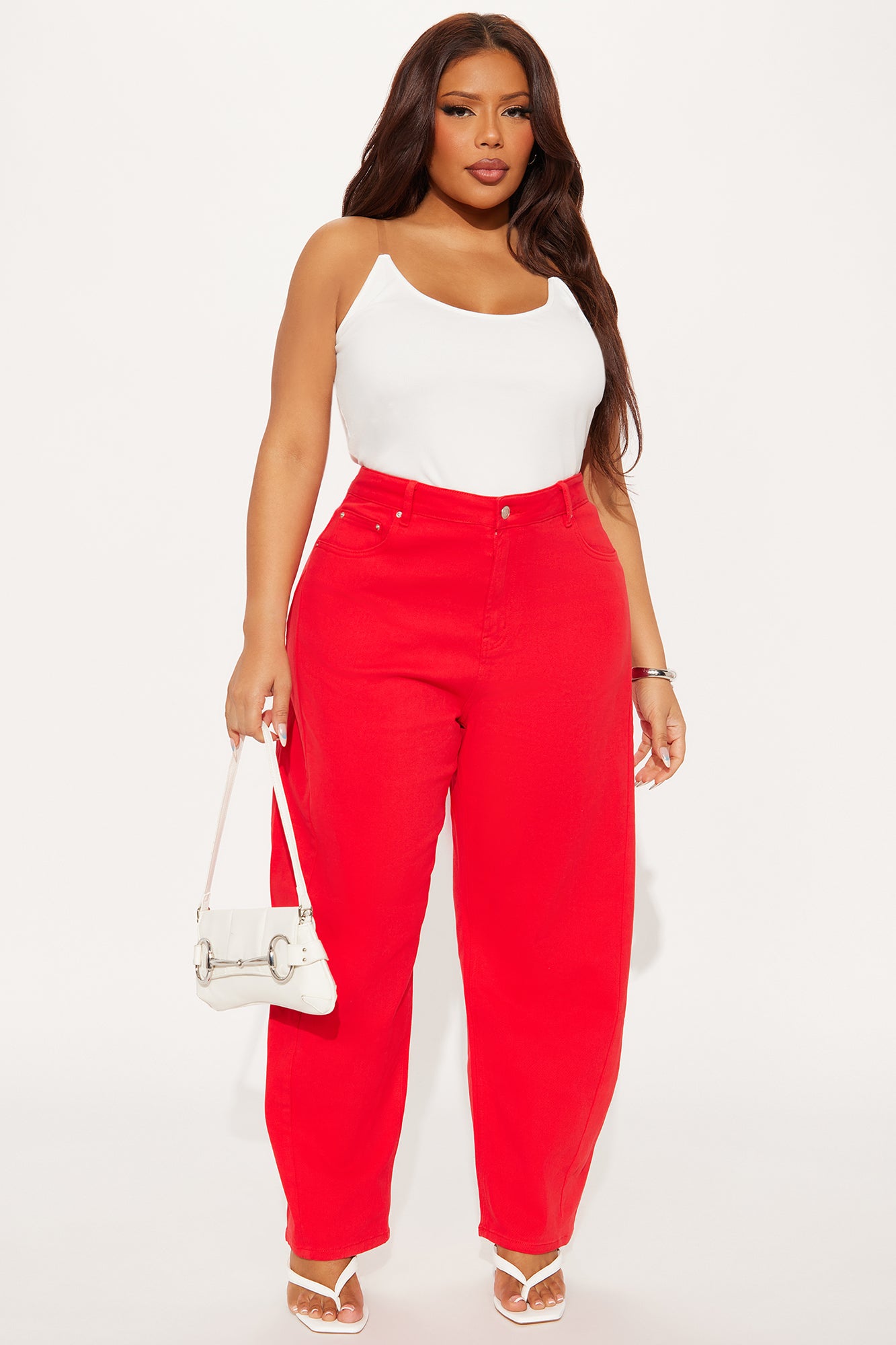 Allegra Barrel Pant - Red - Image 4