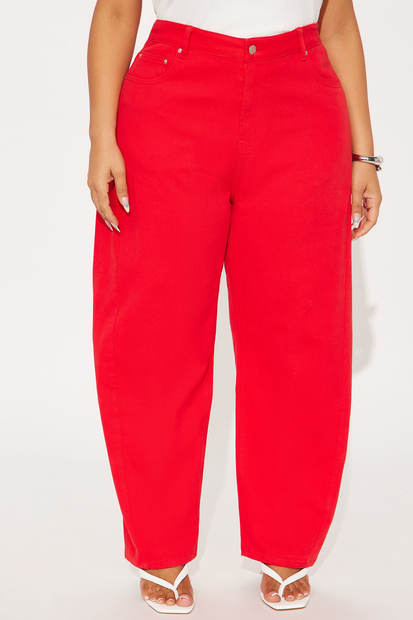 Allegra Barrel Pant - Red - Image 5