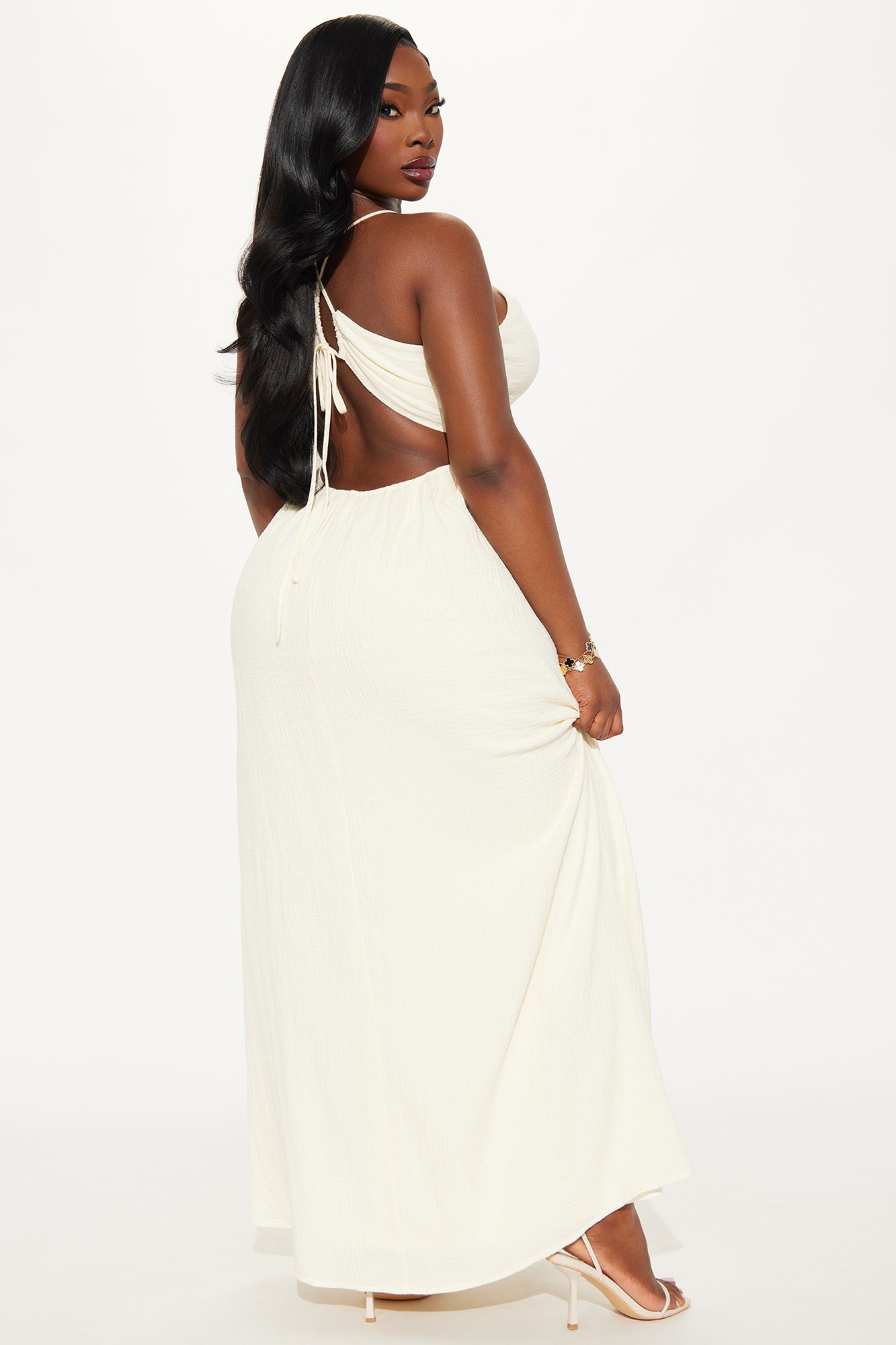 Sierra Gauze Maxi Dress - Cream - Image 6