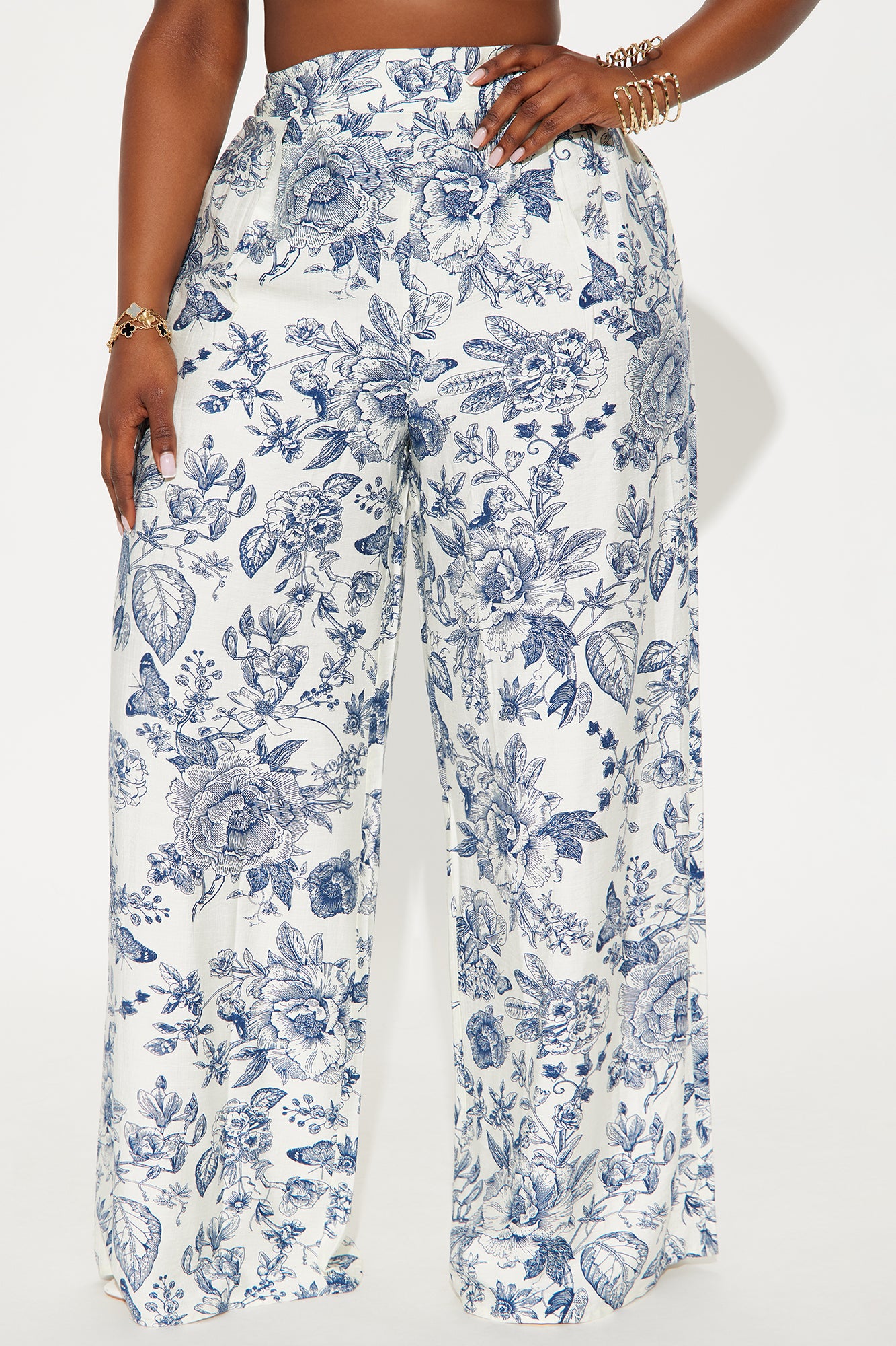 On A Resort Getaway Wide Leg Linen Pant - Navy - Image 5