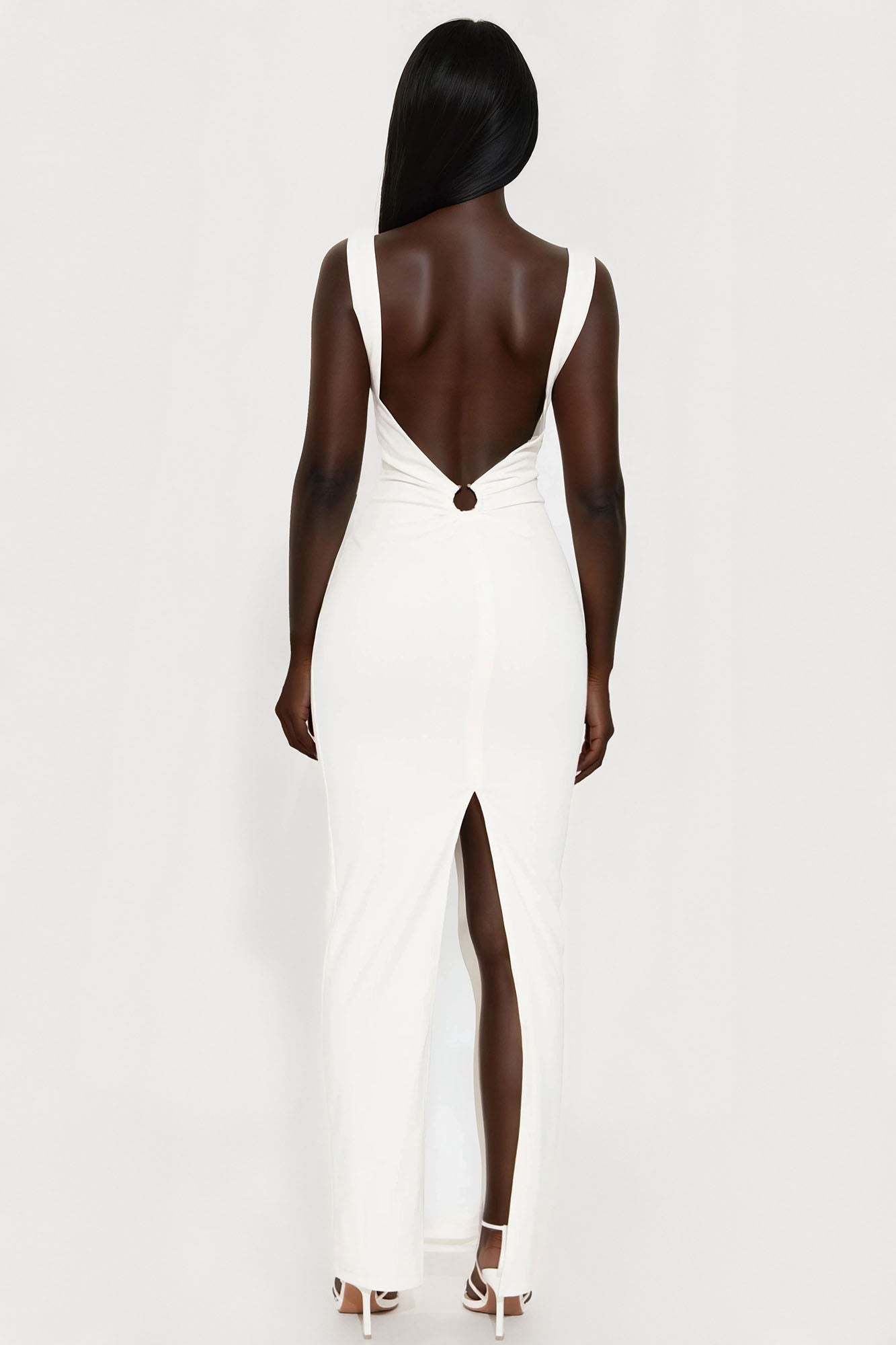 Katrina Backless Maxi Dress - White - Image 3