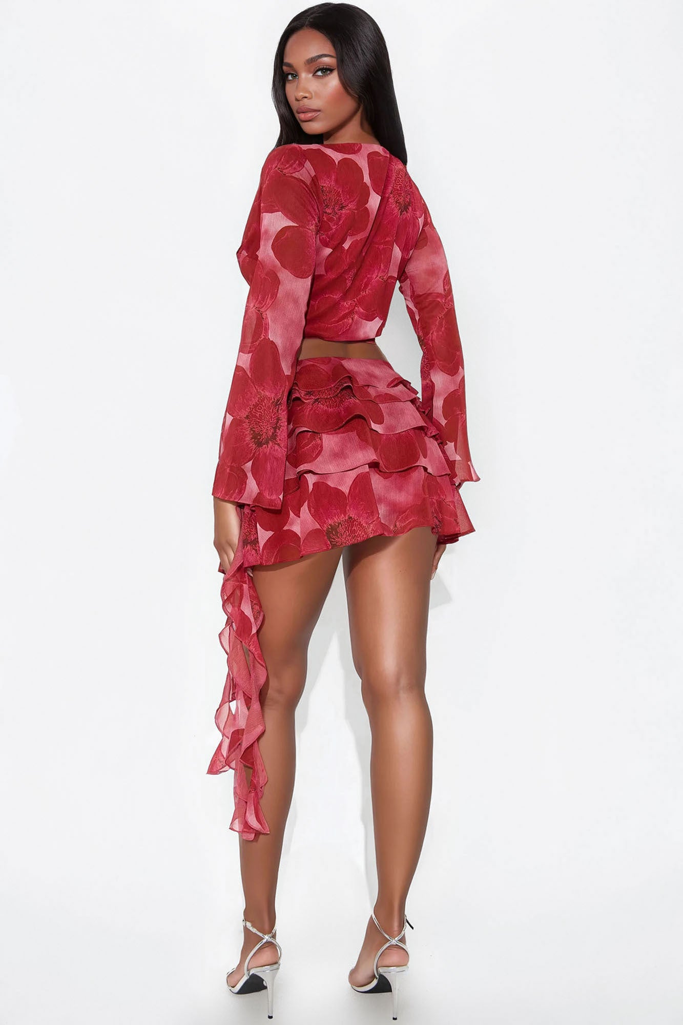 Ex Girlfriend Vibes Mini Skirt Set - Burgundy - Image 3