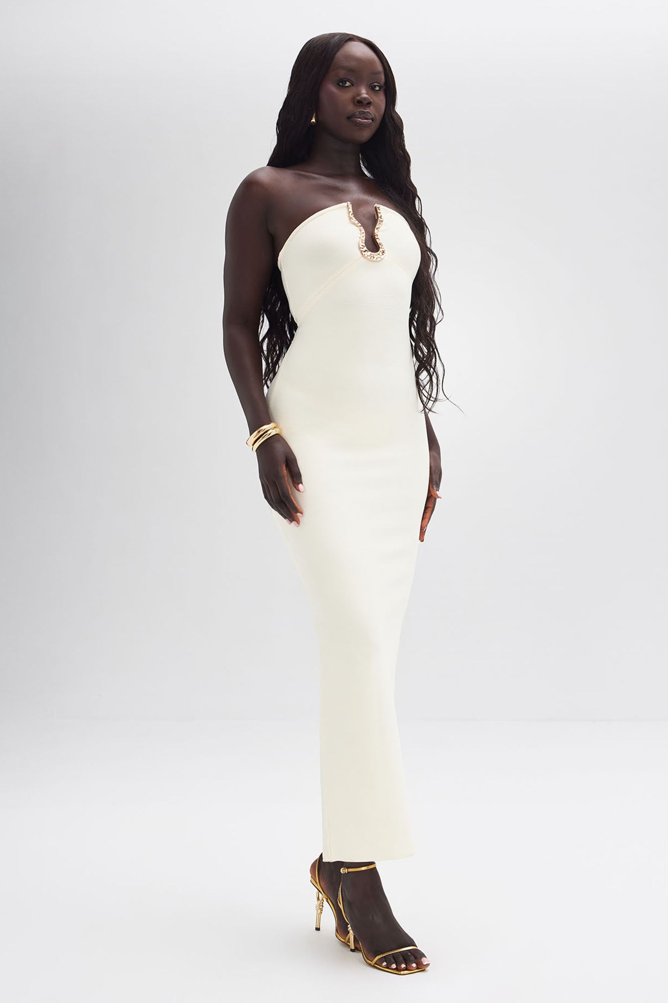 Mykonos Bandage Maxi Dress - Cream - Image 5