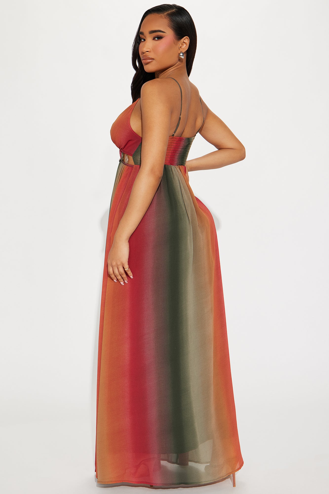 Alison Chiffon Maxi Dress - Rust/combo - Image 3