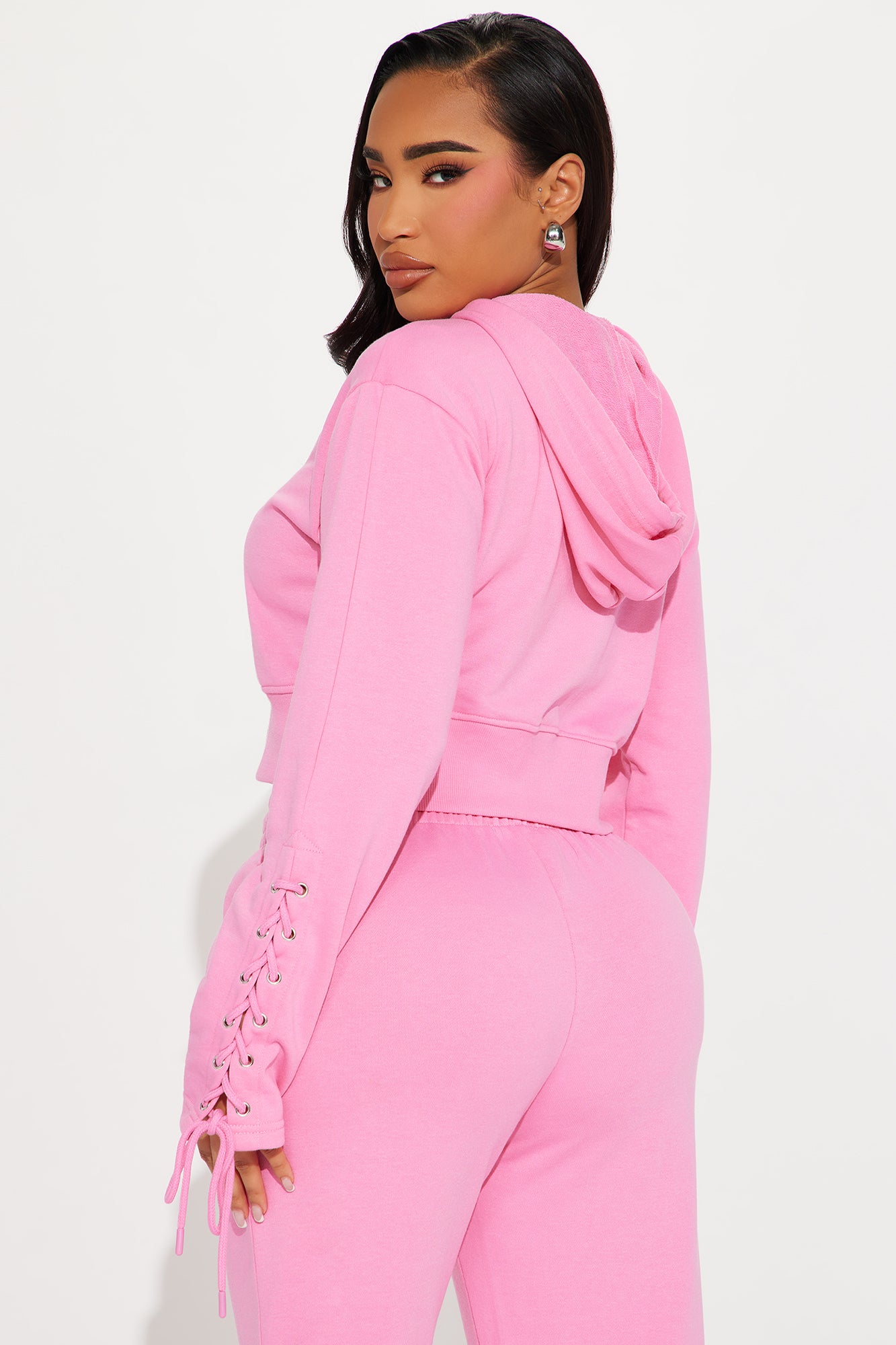 Day Dreamer Lounge Zip Up Hoodie - Pink - Image 3