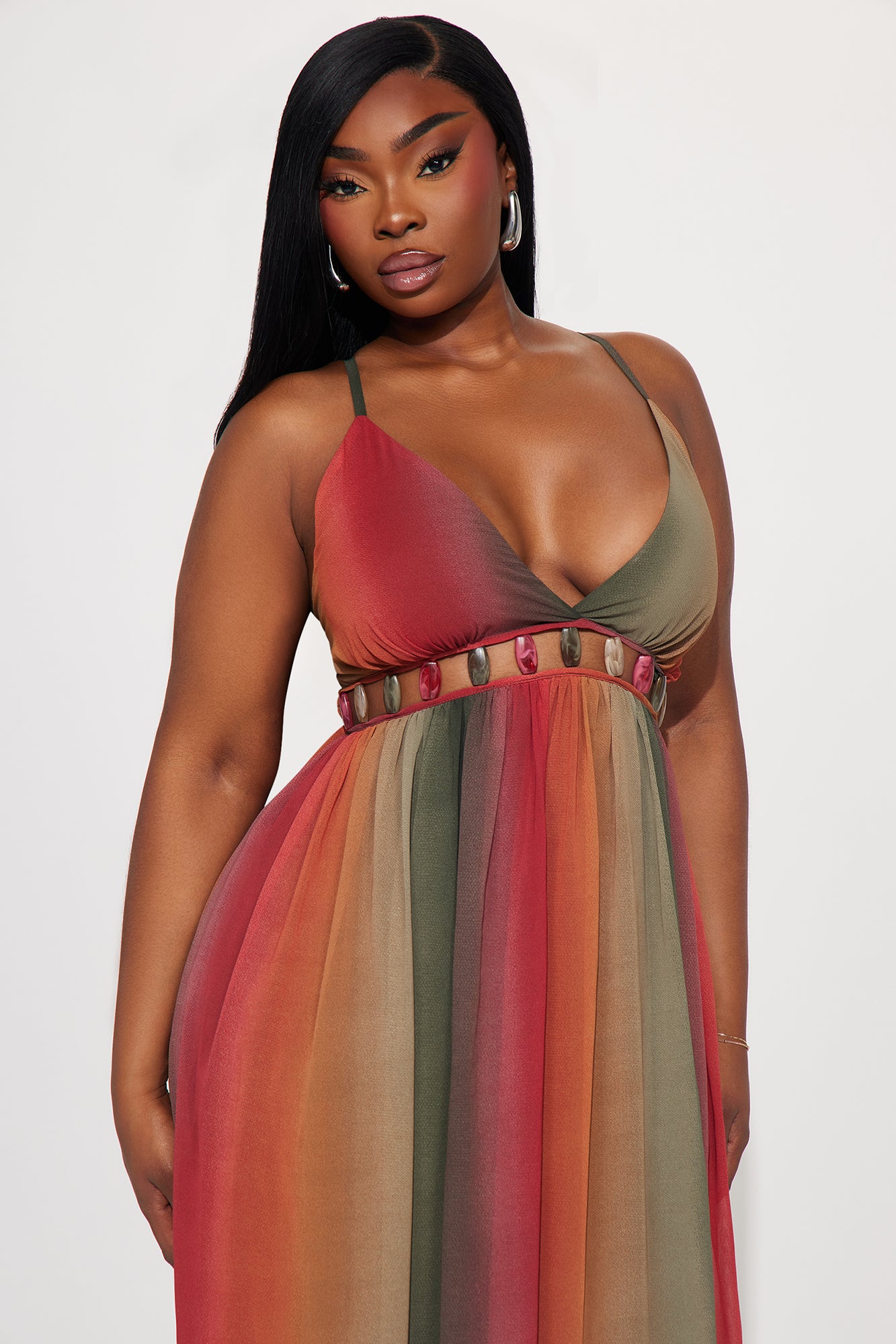 Alison Chiffon Maxi Dress - Rust/combo - Image 5