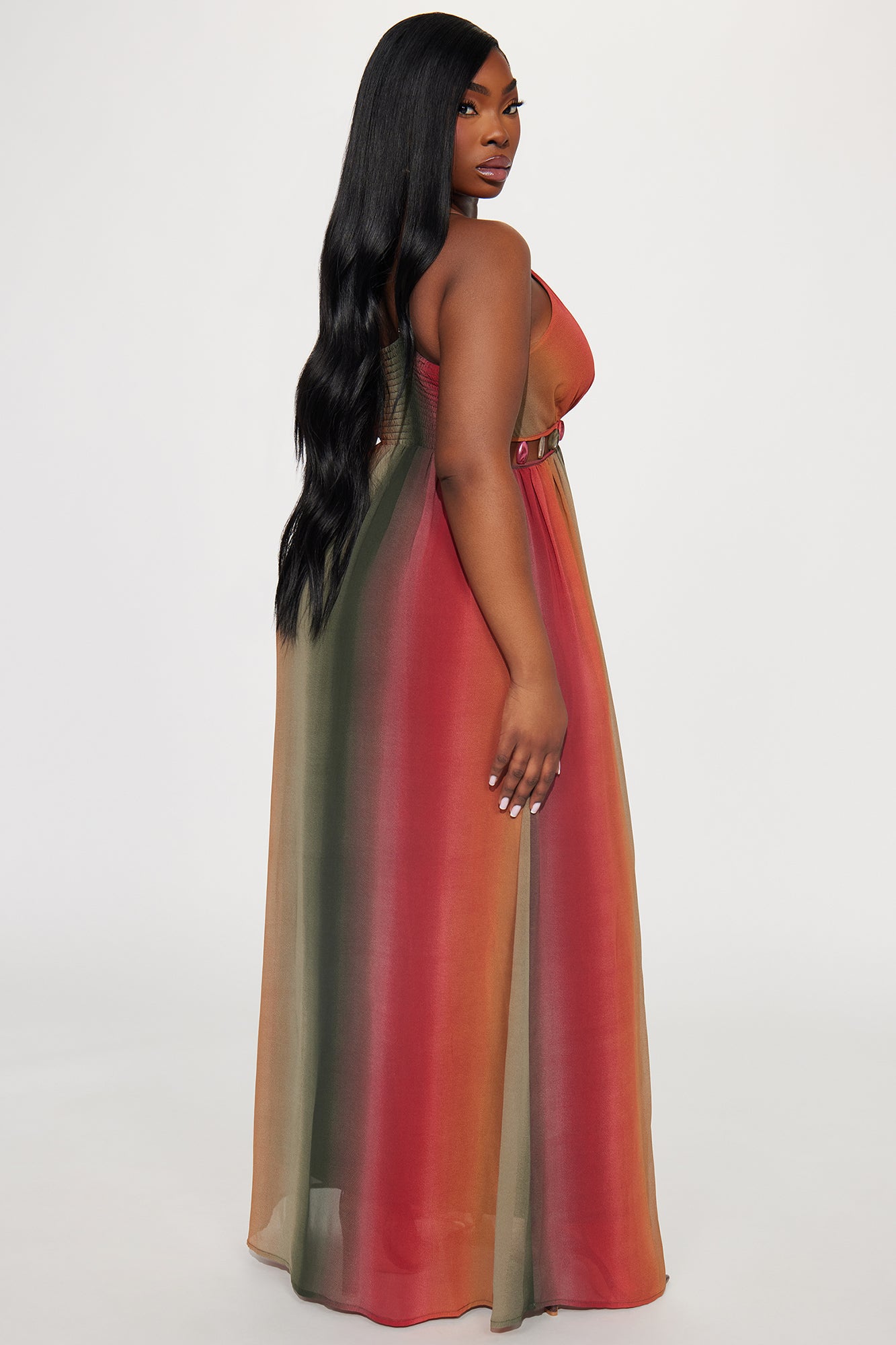 Alison Chiffon Maxi Dress - Rust/combo - Image 6