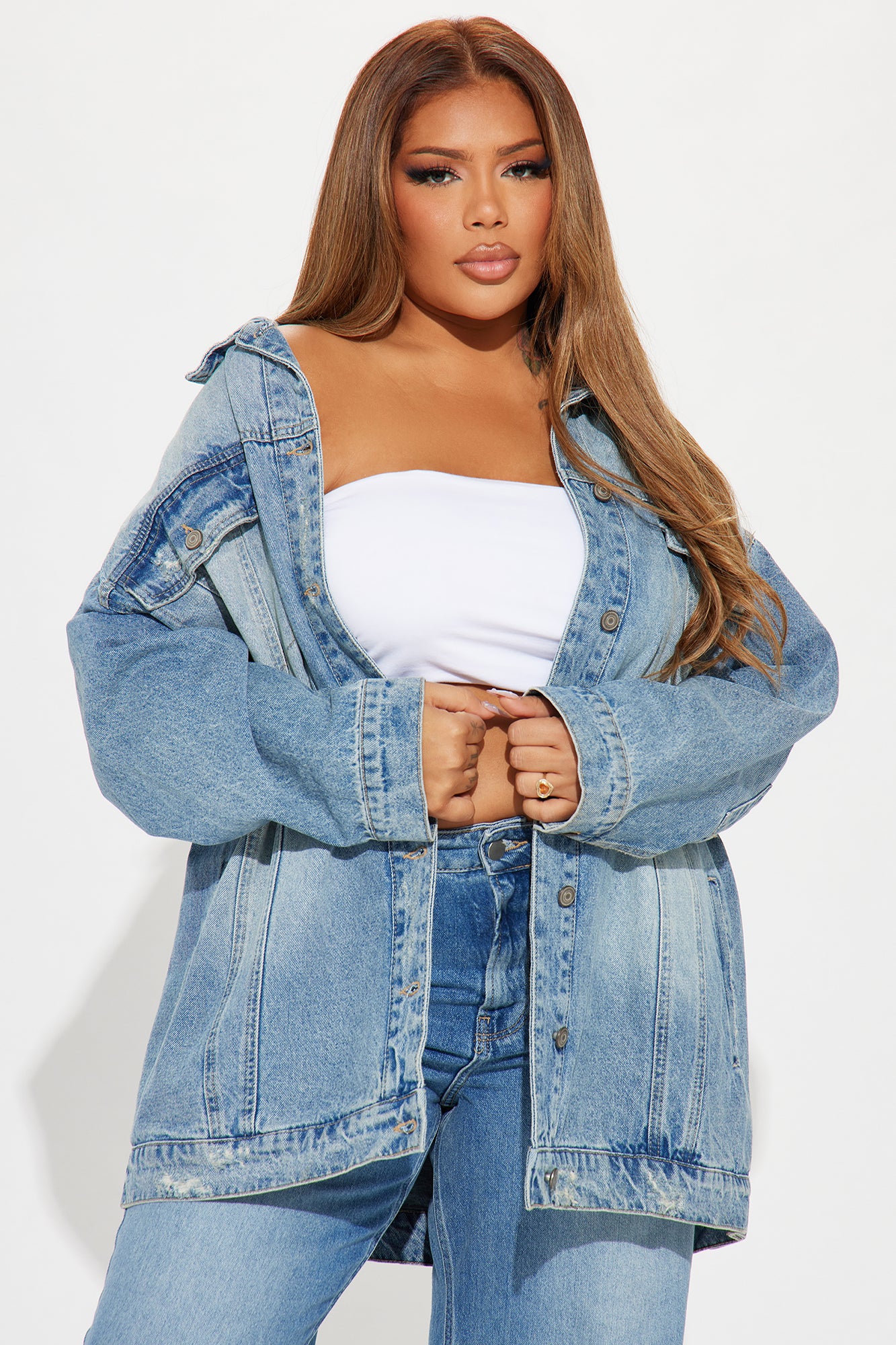 Losing Focus Denim Trucker Jackets - Light Wash - Image 4