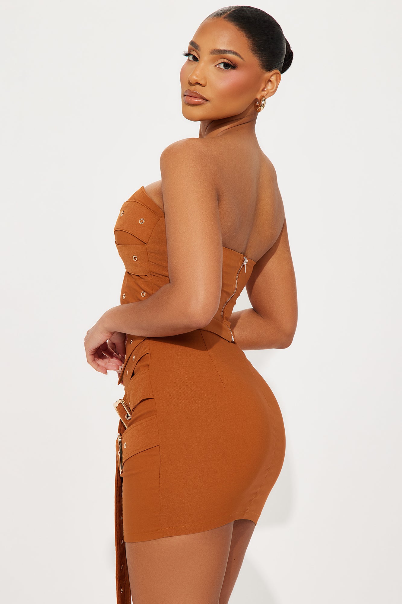 Kiss Of Love Skirt Set - Brown - Image 3