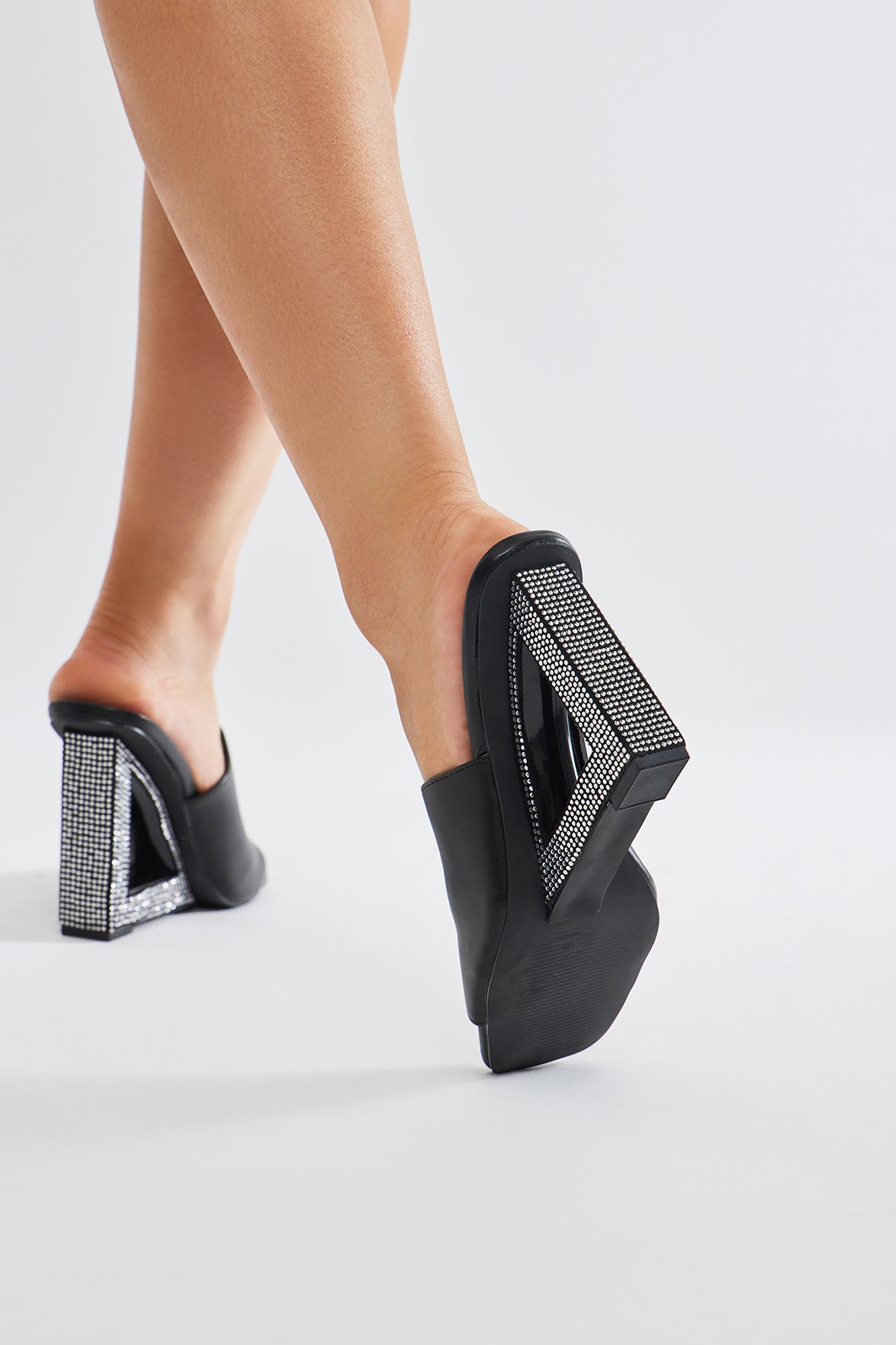 Playing It Smart Embellished Wedges - Black - Image 3