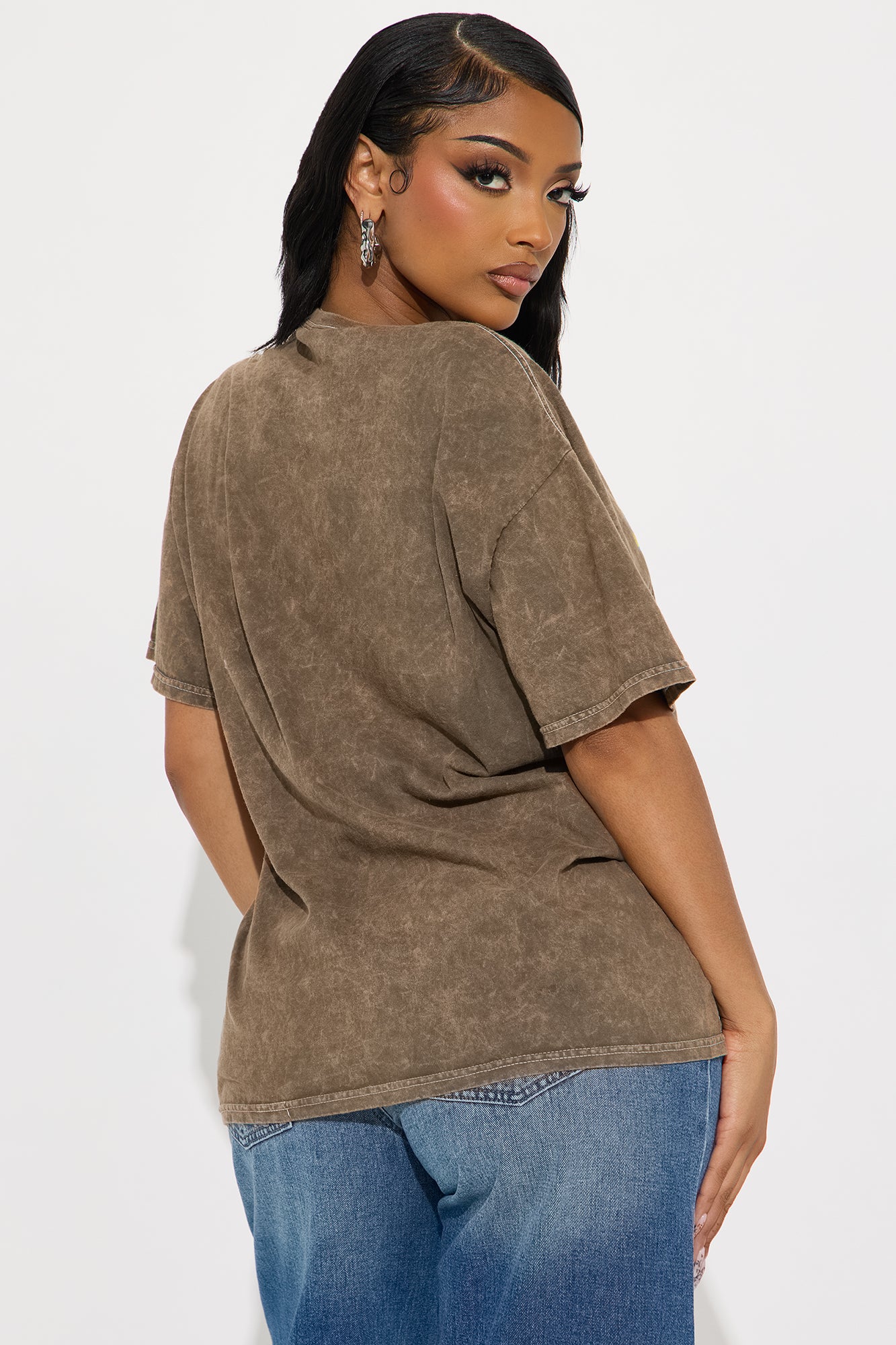 Ol' Dirty Bastard Washed Oversized Tee - Brown - Image 4