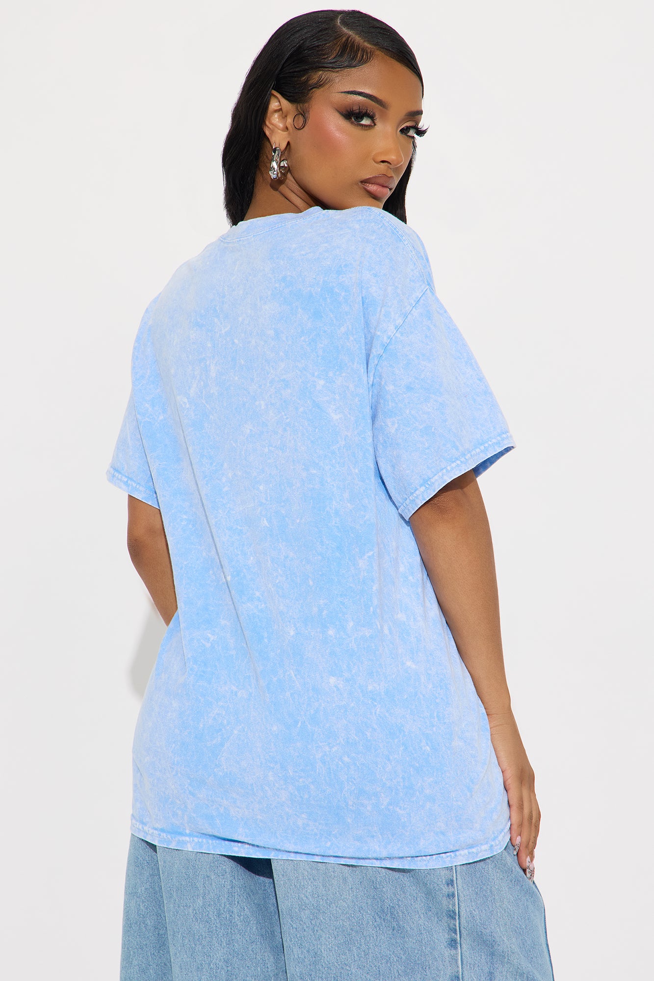 Cheech and Chong Polaroid Oversized Washed Tee - Light Blue - Image 4