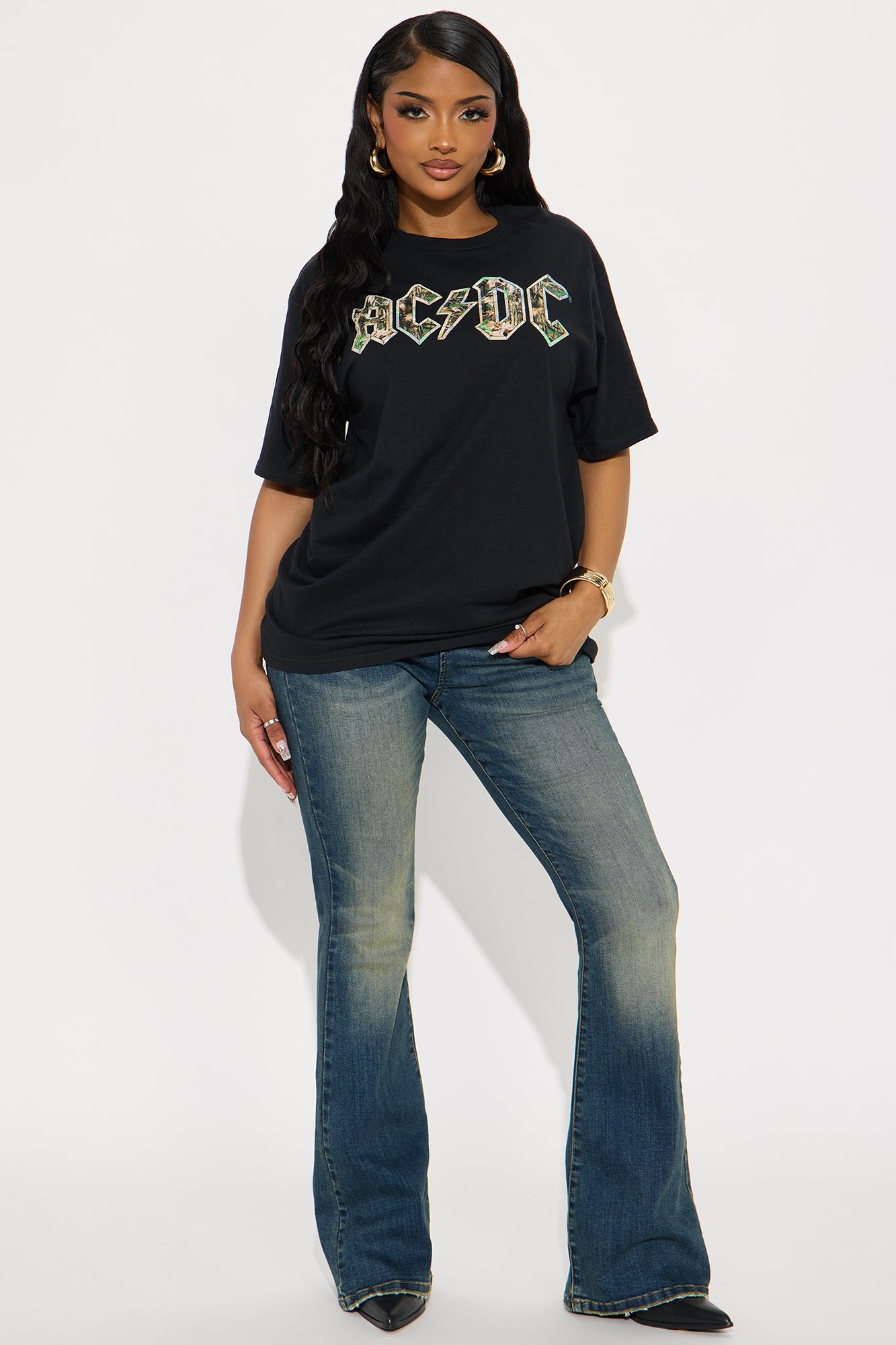 ACDC Camo Oversized Tee - Black - Image 3