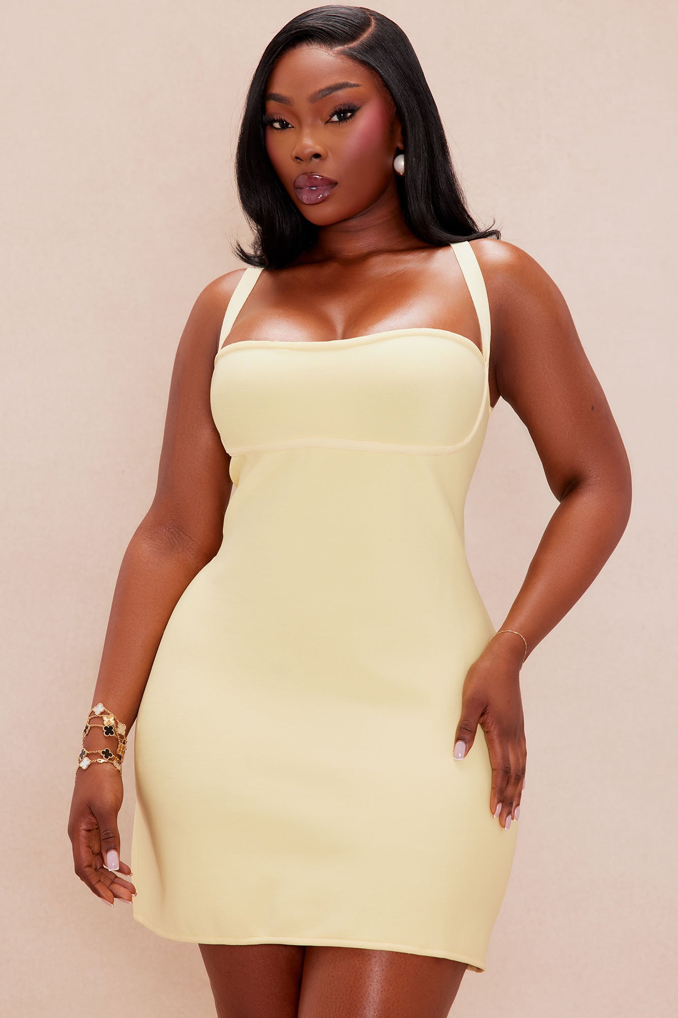 Susana Bandage Mini Dress - Butter Yellow - Image 7