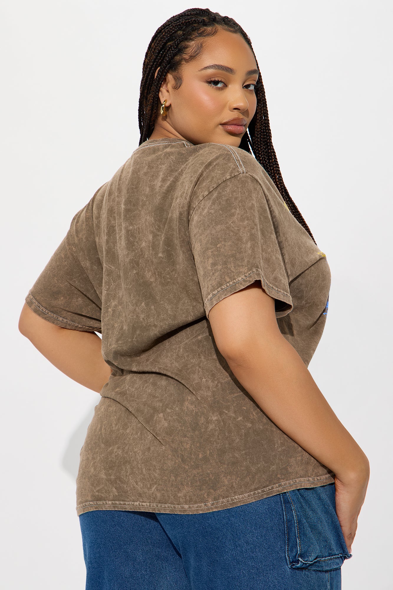 Ol' Dirty Bastard Washed Oversized Tee - Brown - Image 7