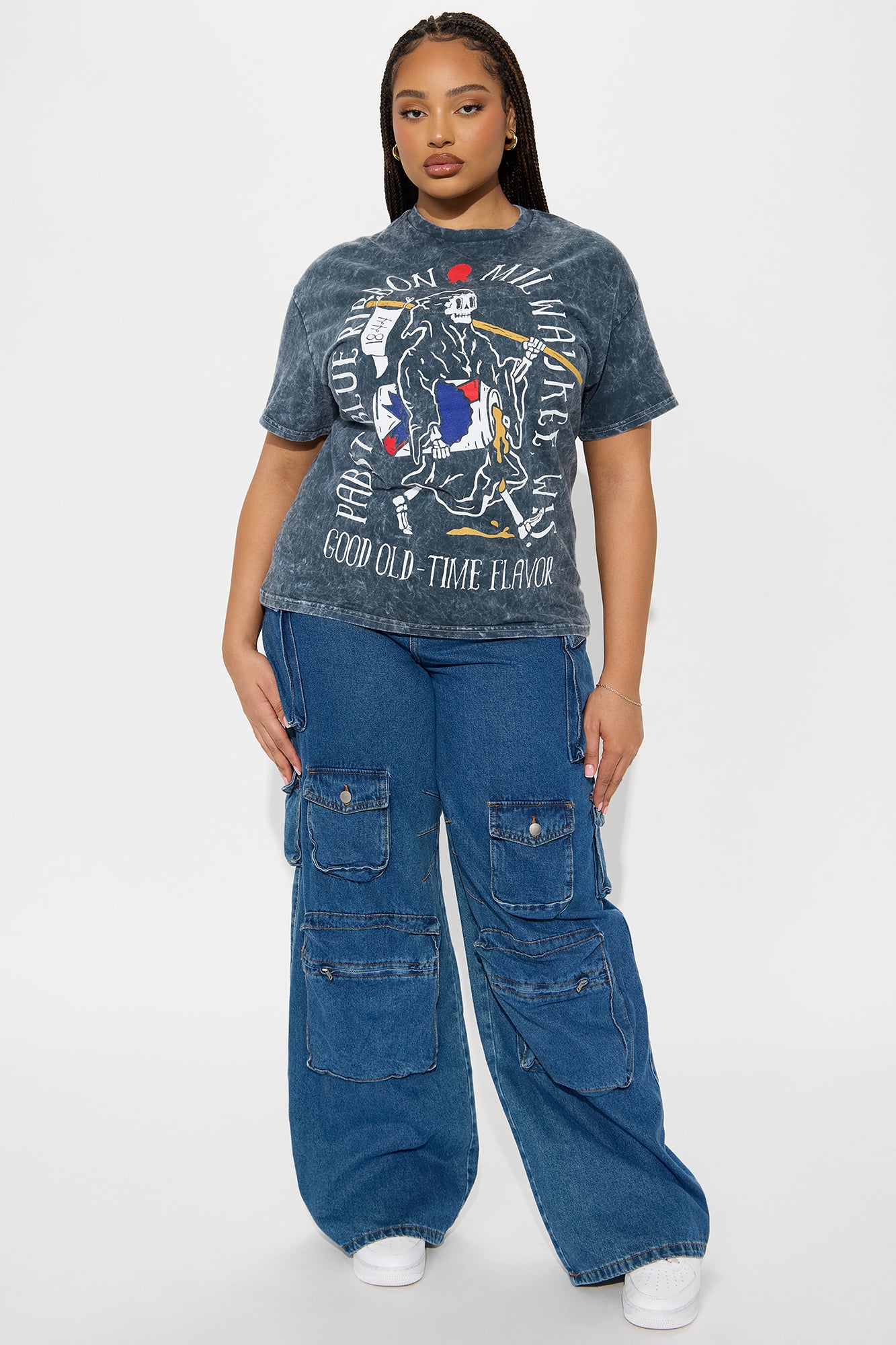 PBR Reaper Washed Oversized Tee - Charcoal - Image 6