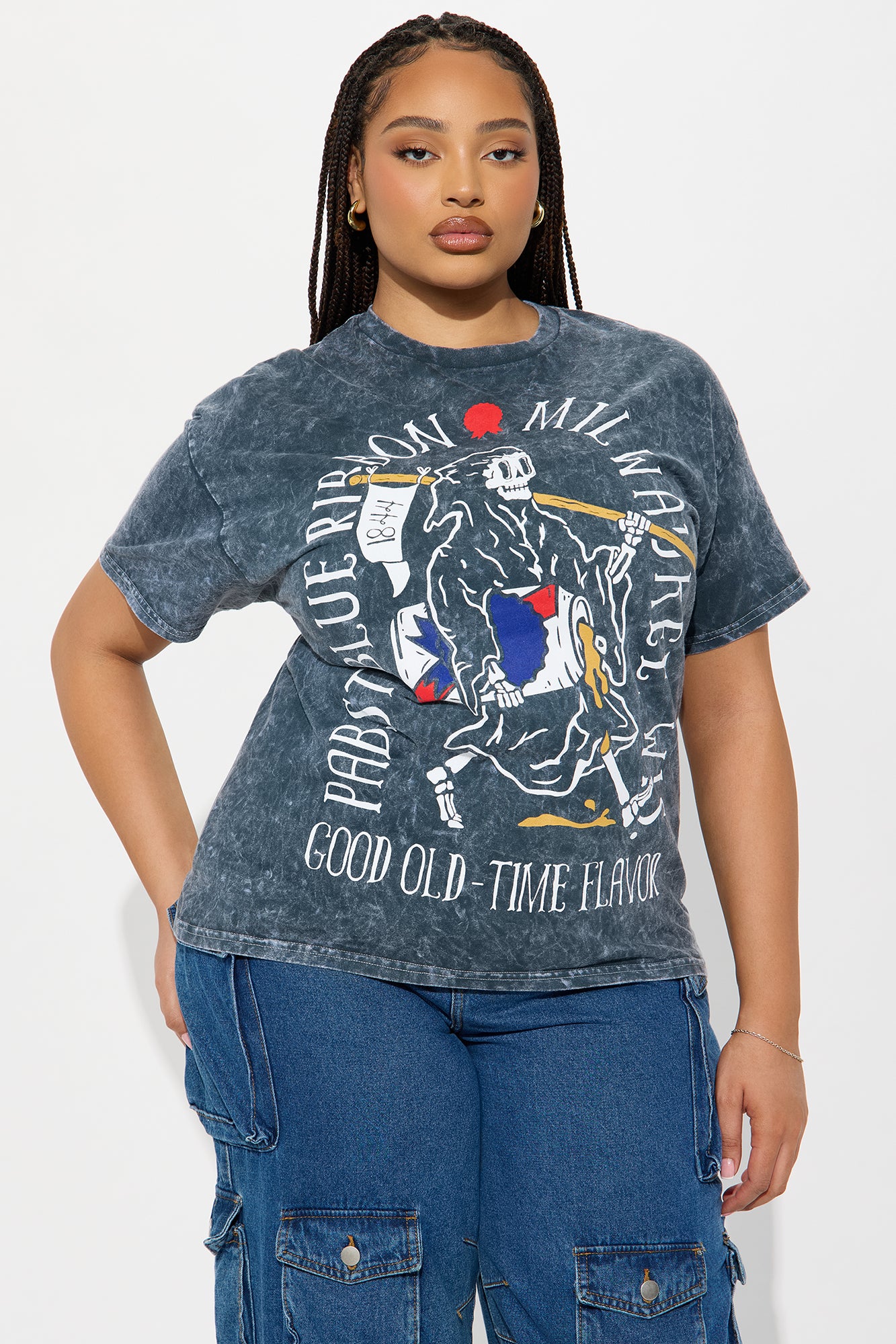 PBR Reaper Washed Oversized Tee - Charcoal - Image 5