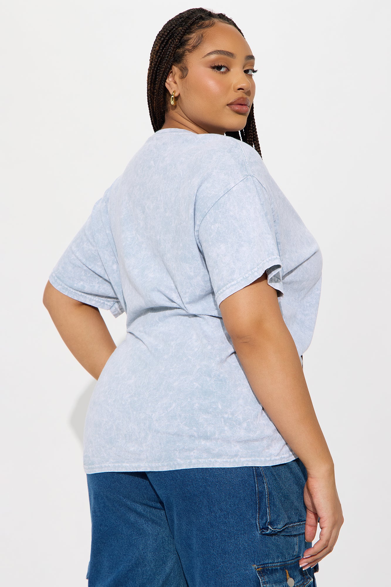Enjoy Your Day Washed Oversized Tee - Grey - Image 7