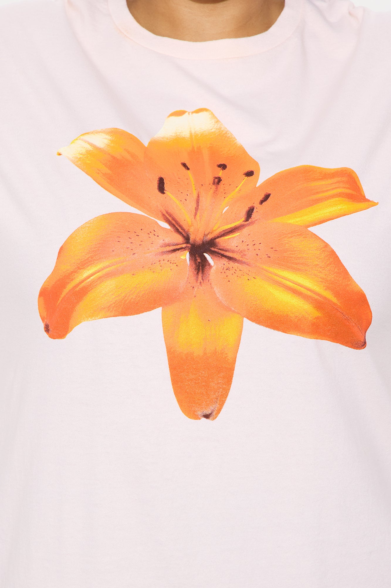 Dreamy Orchids Washed Graphic Tee - Peach - Image 4