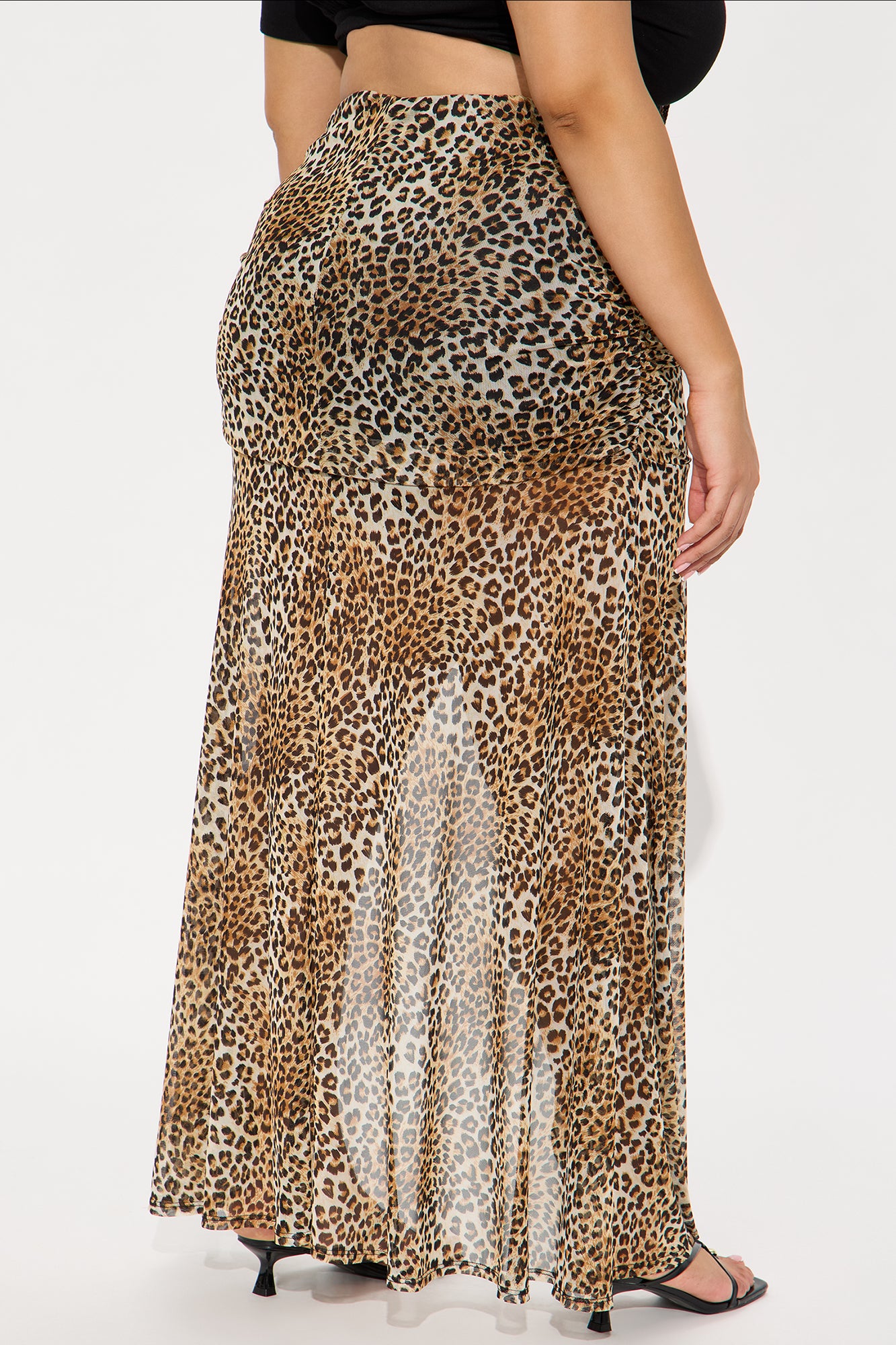 Leopard's Kiss Mesh Maxi Skirt - Brown/combo - Image 6
