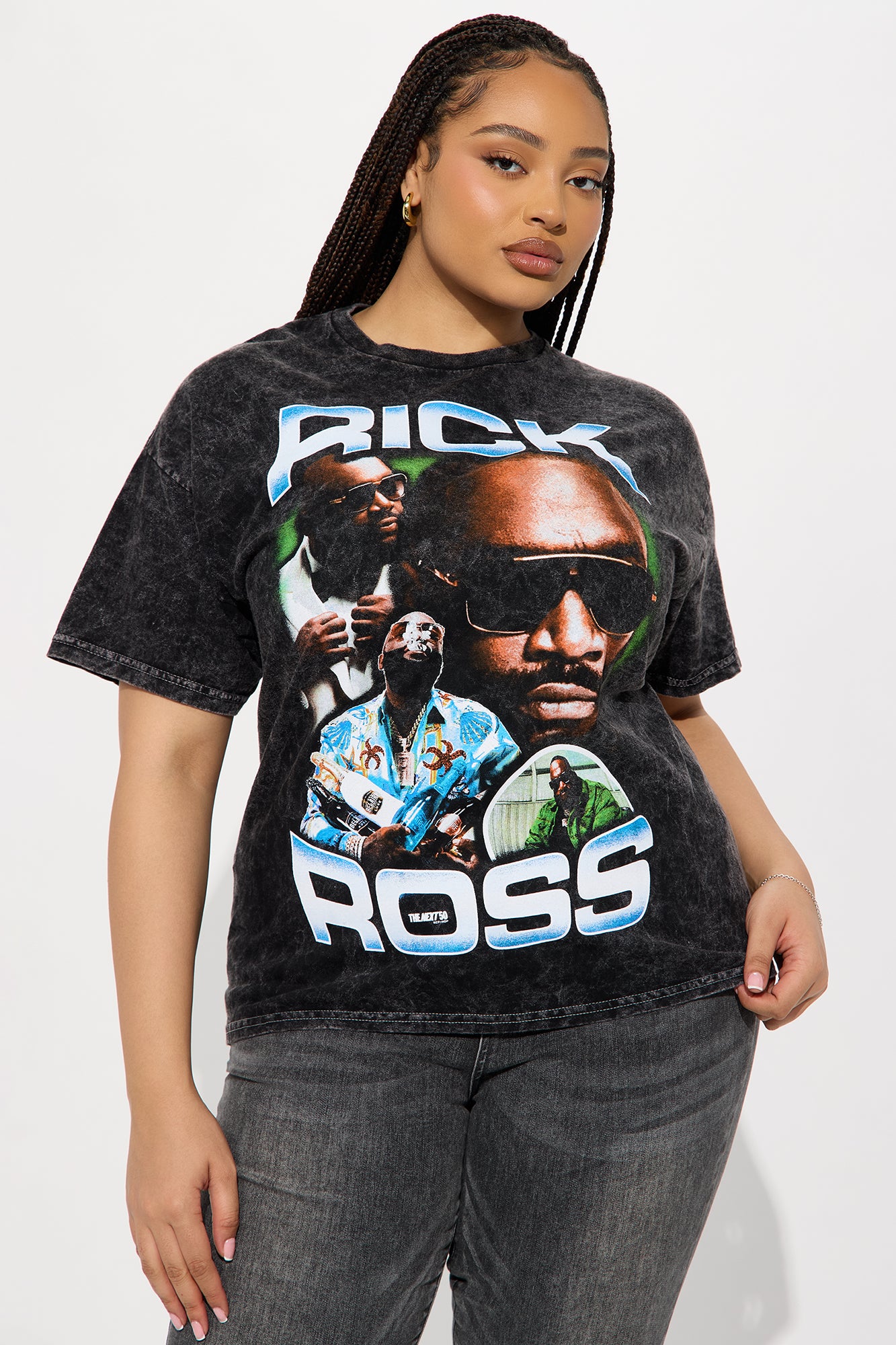 Rick Ross Washed Oversized Tee - Black - Image 5