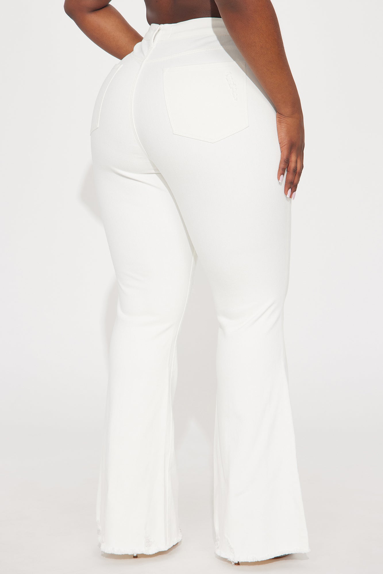 Up Next Stretch Flare Jeans - White - Image 6