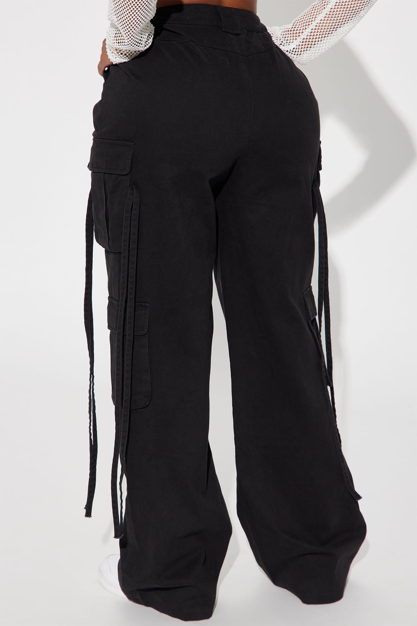Golden Hour Wide Leg Cargo Pant - Black - Image 3